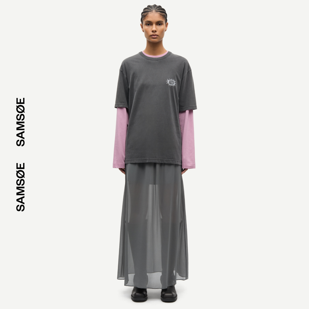 SAMSØE SAMSØE - SAGERGEI T-SHIRT SZARY