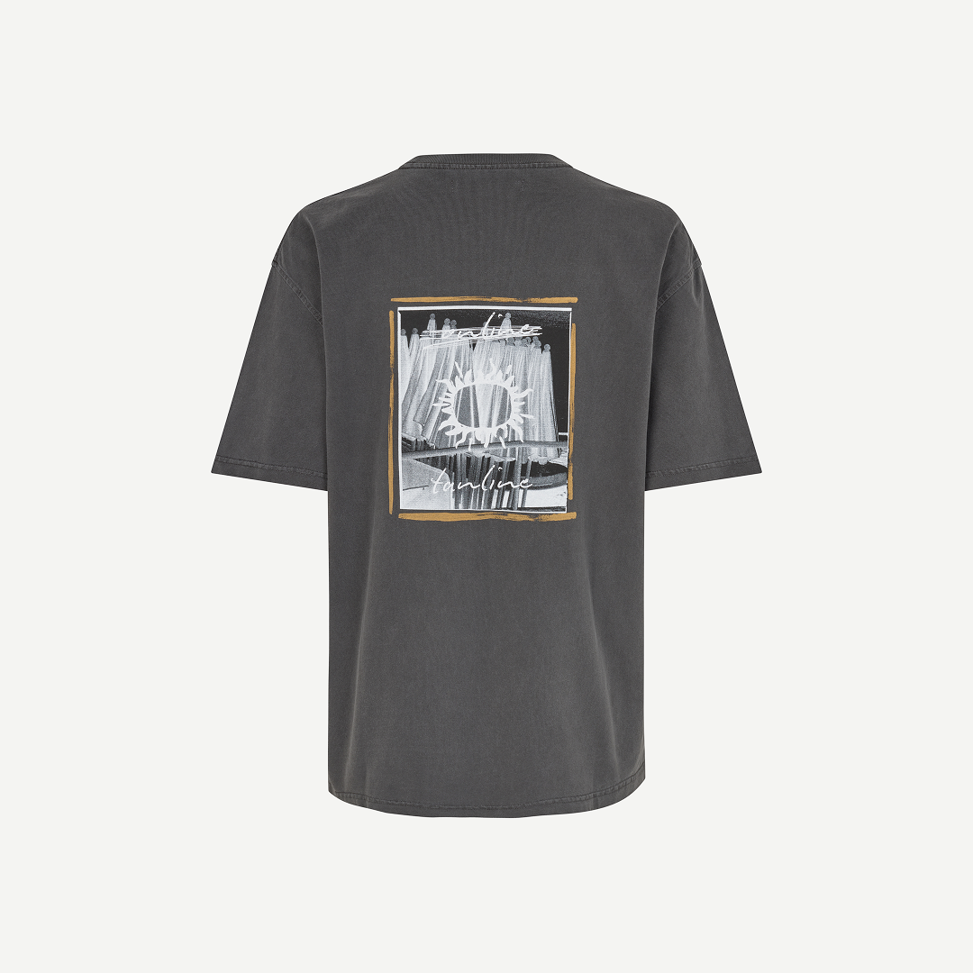 SAMSØE SAMSØE - SAGERGEI T-SHIRT SZARY