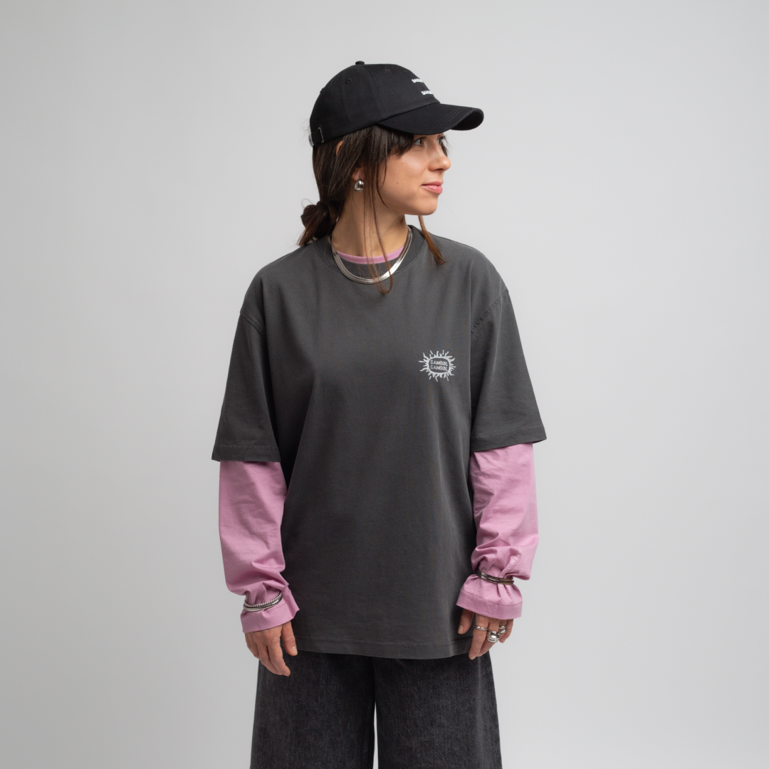 SAMSØE SAMSØE - SAGERGEI T-SHIRT SZARY