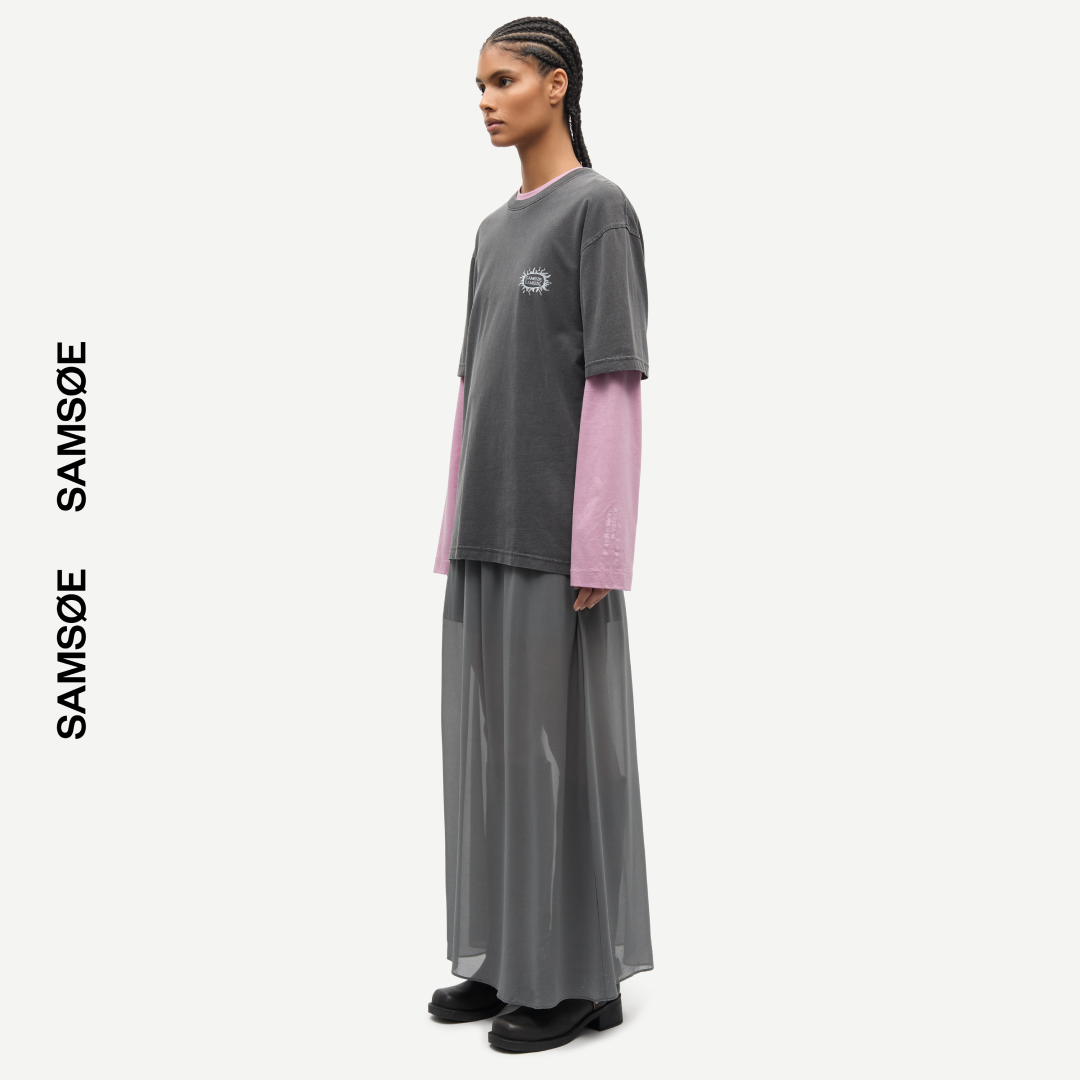 SAMSØE SAMSØE - SAGERGEI T-SHIRT SZARY