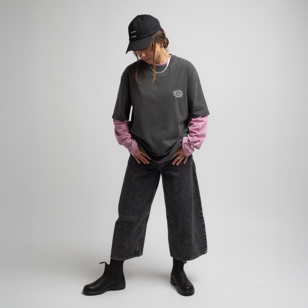 SAMSØE SAMSØE - SAGERGEI T-SHIRT SZARY