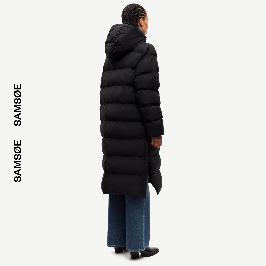 SAMSØE SAMSØE - SASERI PUFFER COAT PŁASZCZ ZIMOWY CZARNY