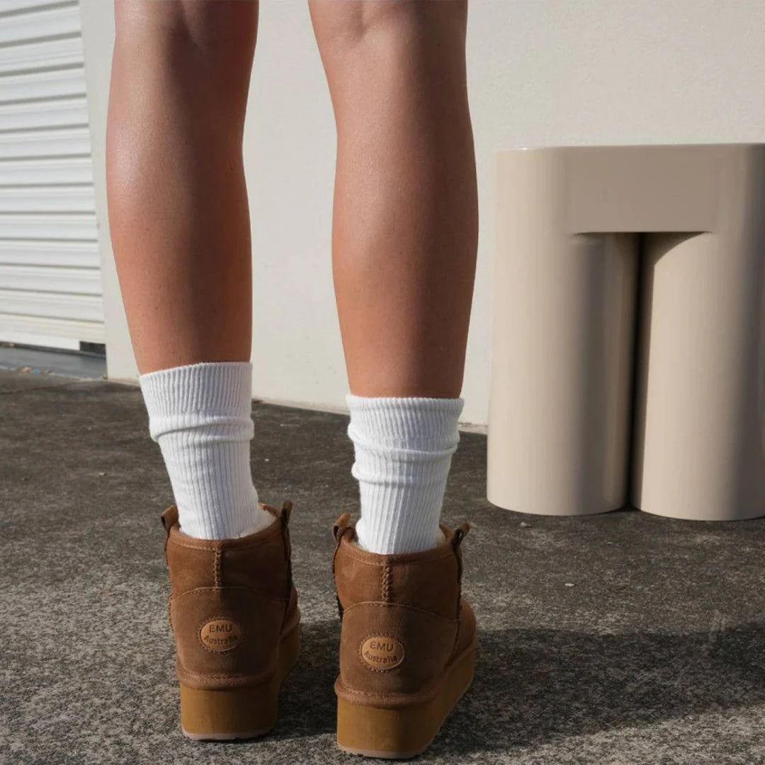 Emu Australia Buty Damskie Foy Flatform Micro Chestnut Kolor Brązowy