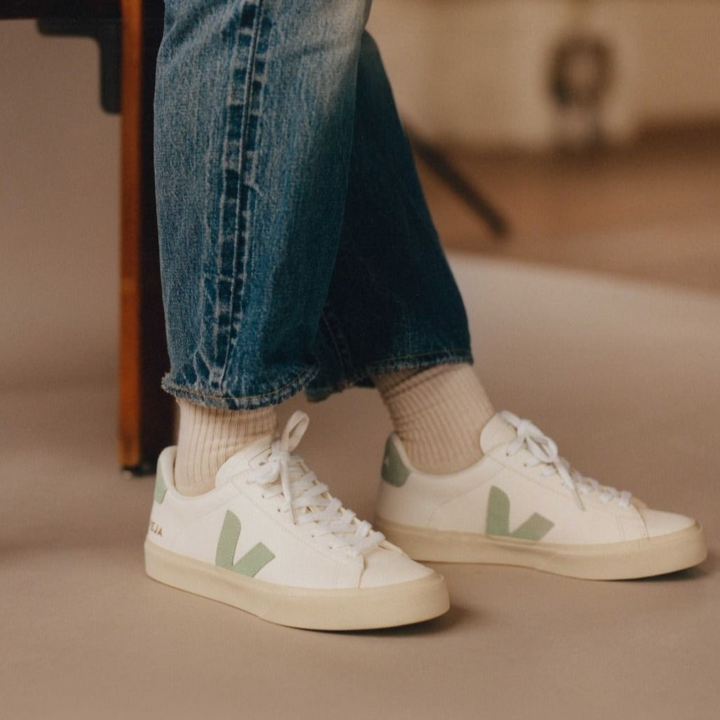 Veja Campo Sneakersy Damskie Chromefree Leather Extra White Matcha Kolor Biały