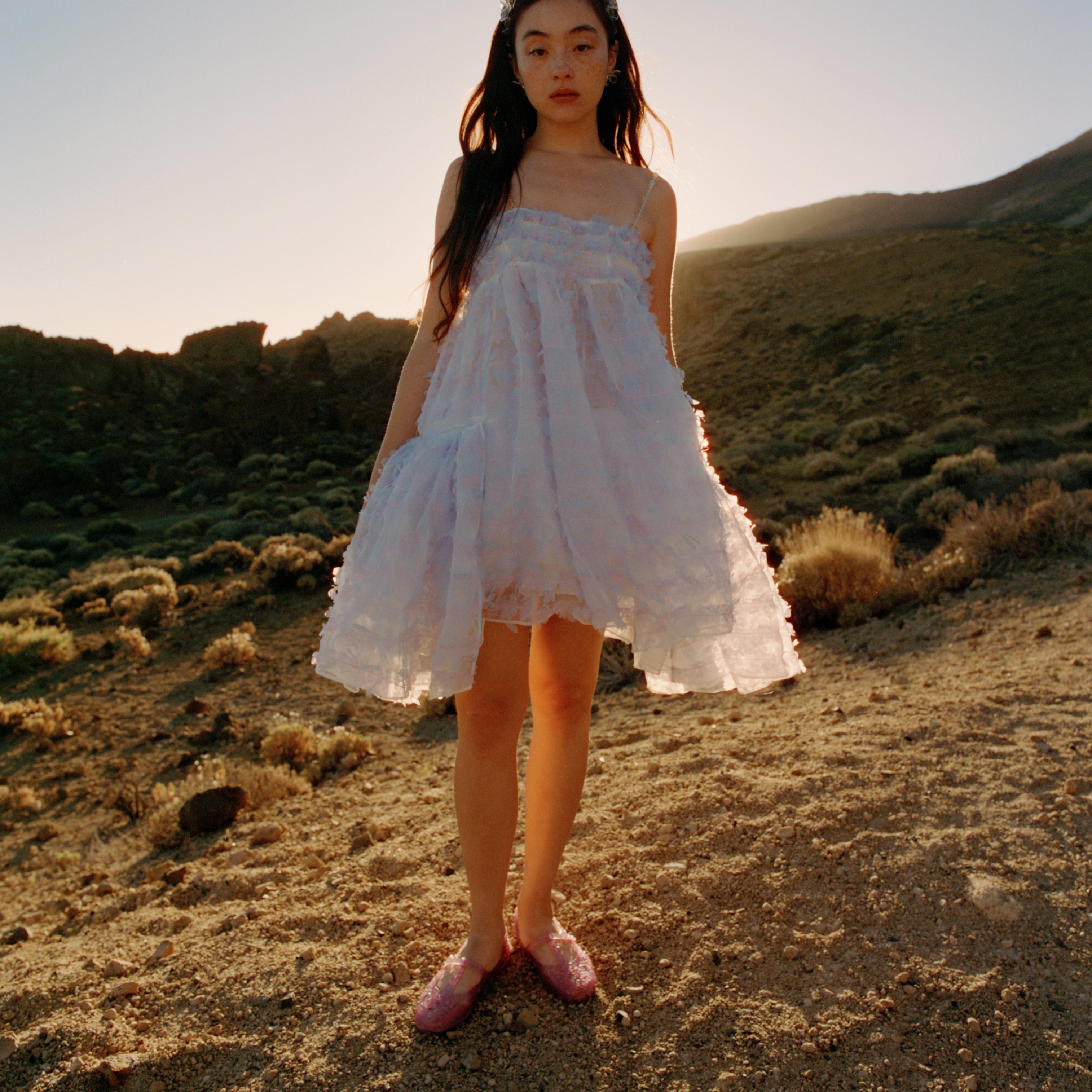 Melissa Daphnis Ballerina + Susan Fang AD Clear Lilac Baleriny Damskie Liliowe