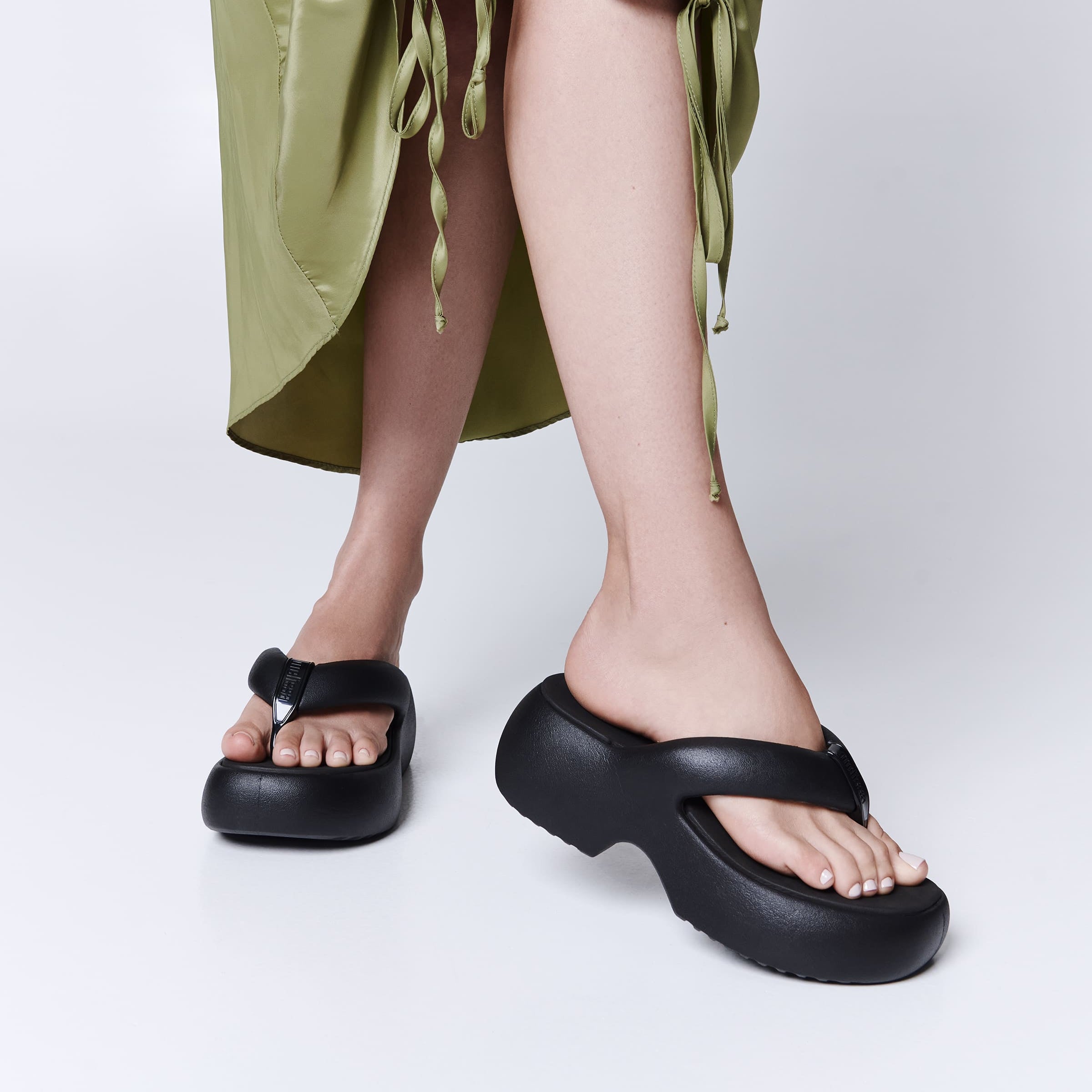 Melissa Free Fuzzy Platform AD Black Klapki Damskie na Platformie Czarne