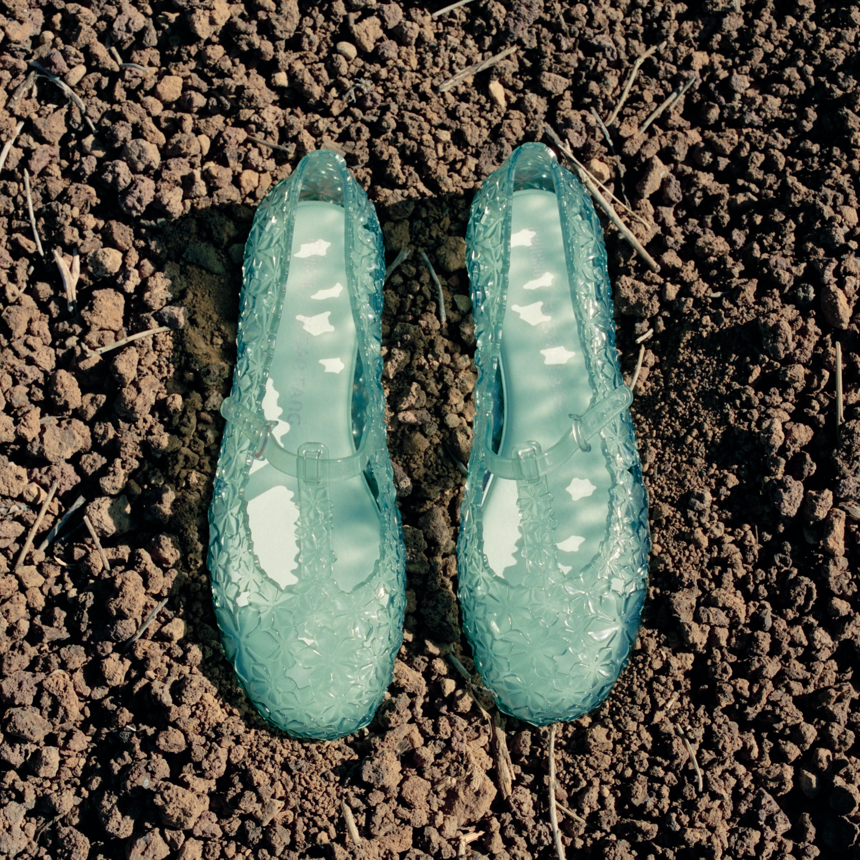 Melissa Daphnis Ballerina + Susan Fang AD Transparent Green Baleriny Damskie Zielone