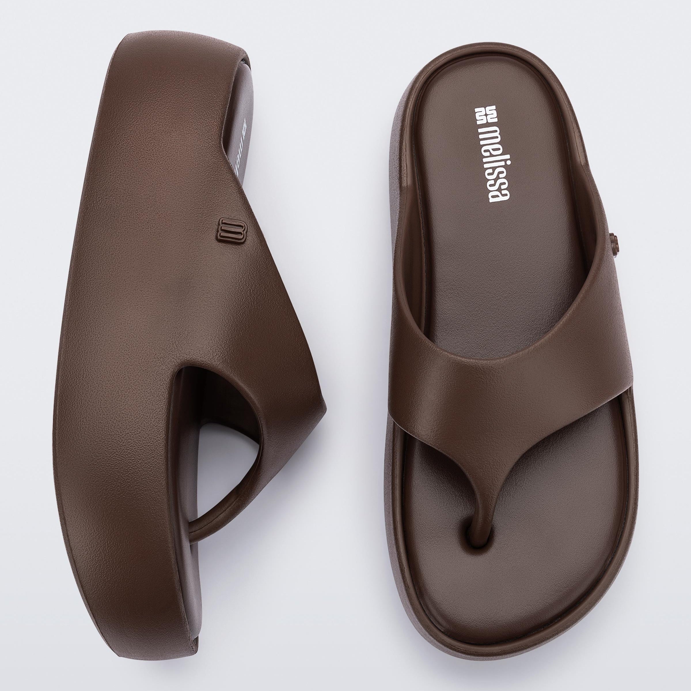 Melissa Free Platform Thong Ad Brown Klapki Damskie Na Platformie Brązowe