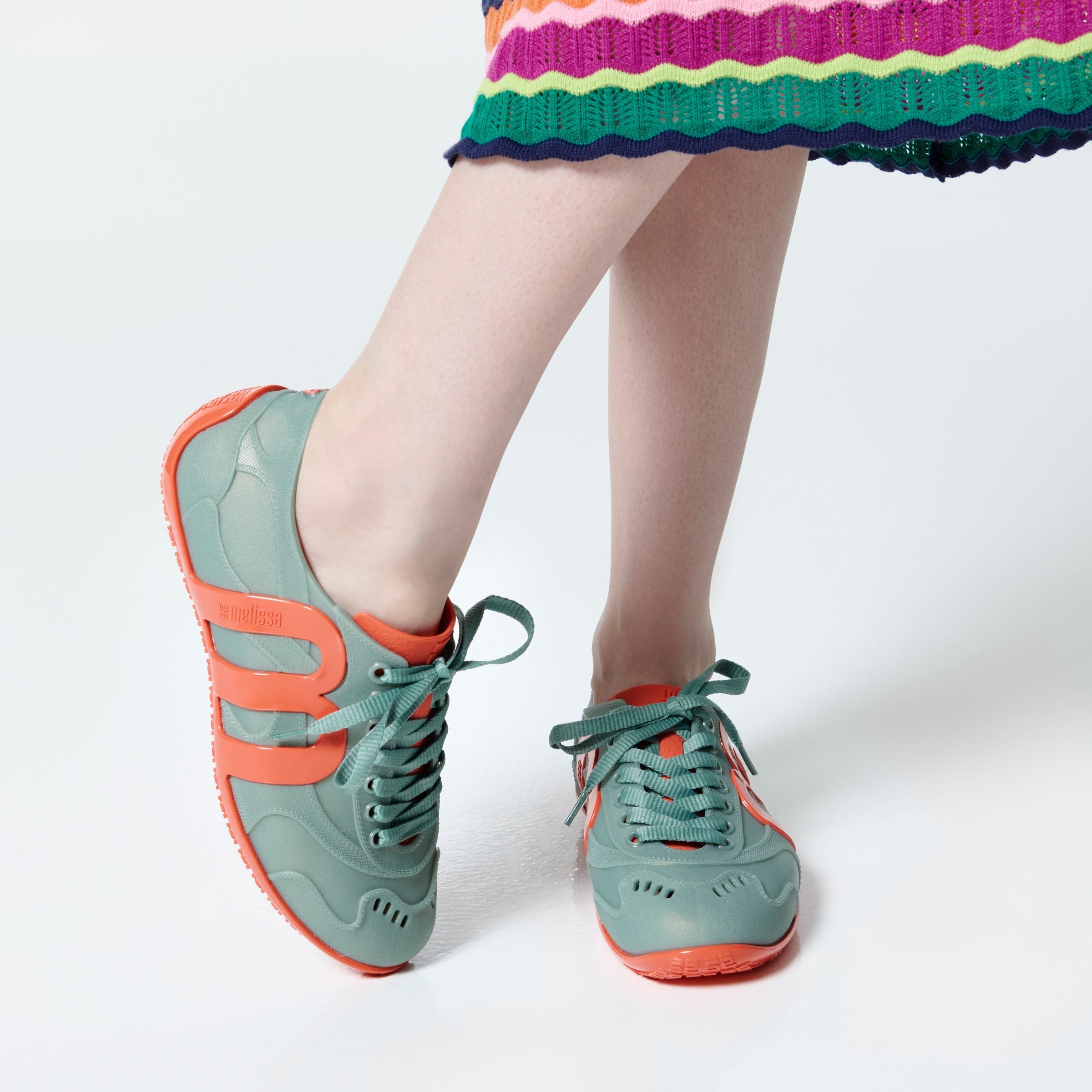 Melissa Motion Orange/ Green Sneakersy Damskie Zielone