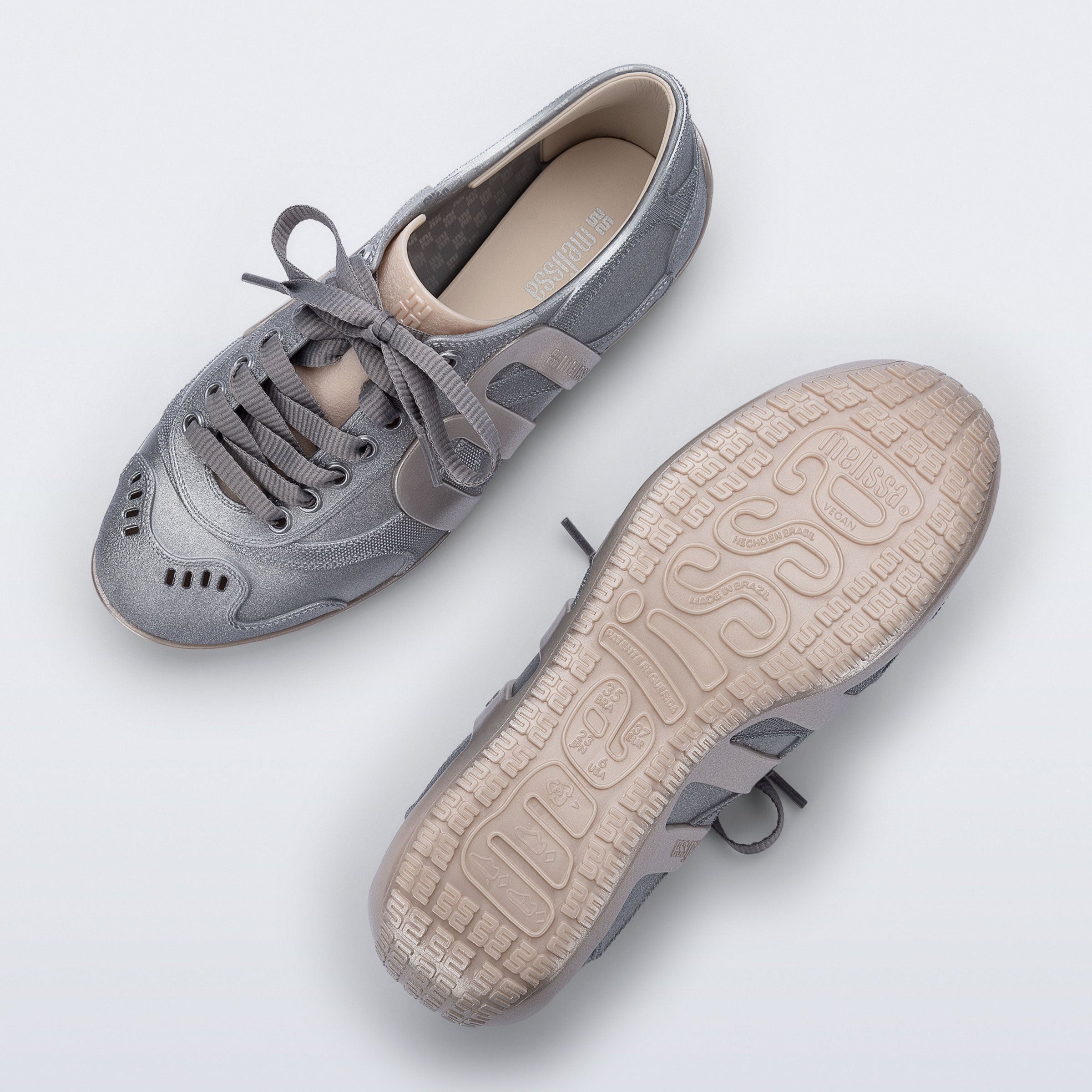 Melissa Motion Pata/ Beige Sneakersy Damskie Srebrne