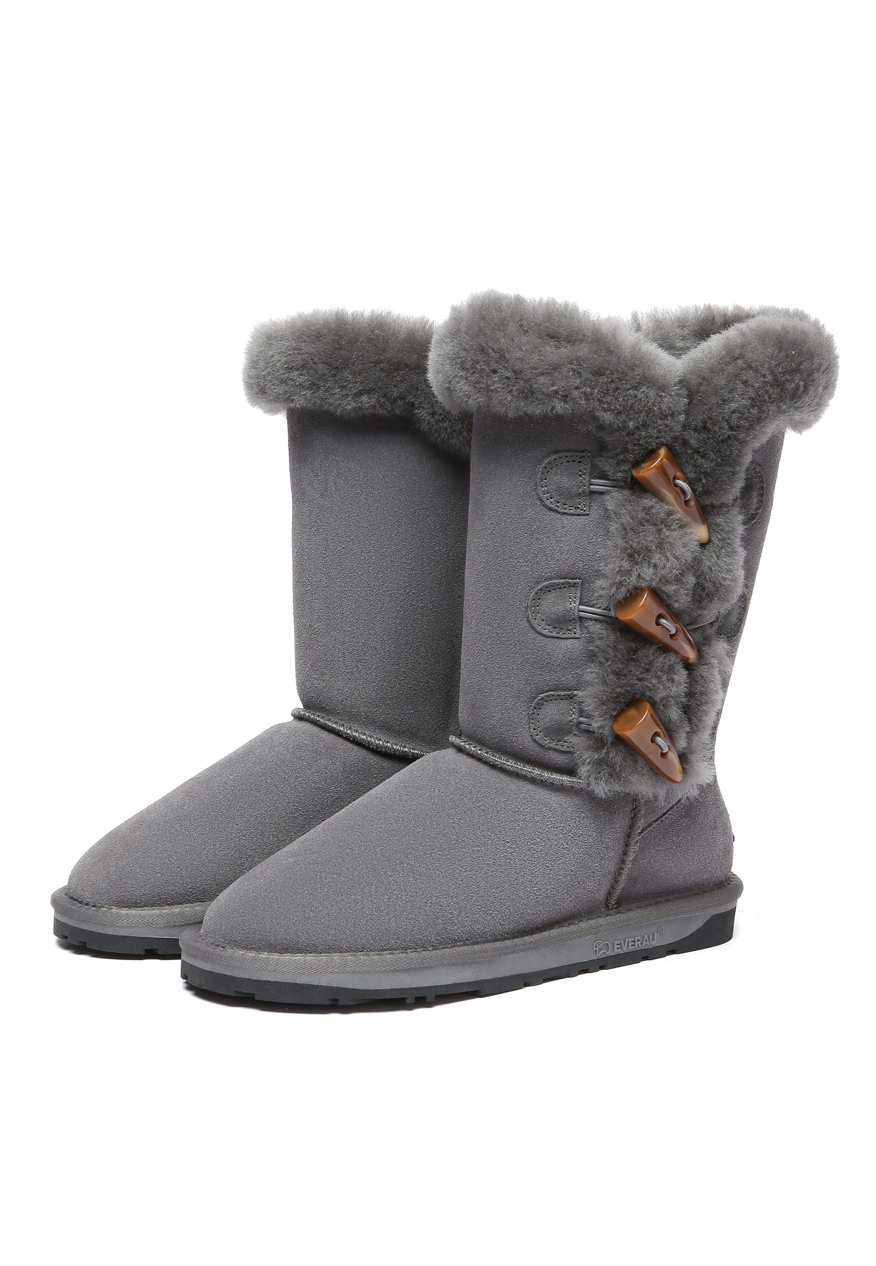 EVERAU Ashy Grey Tall Boots Botki Szare