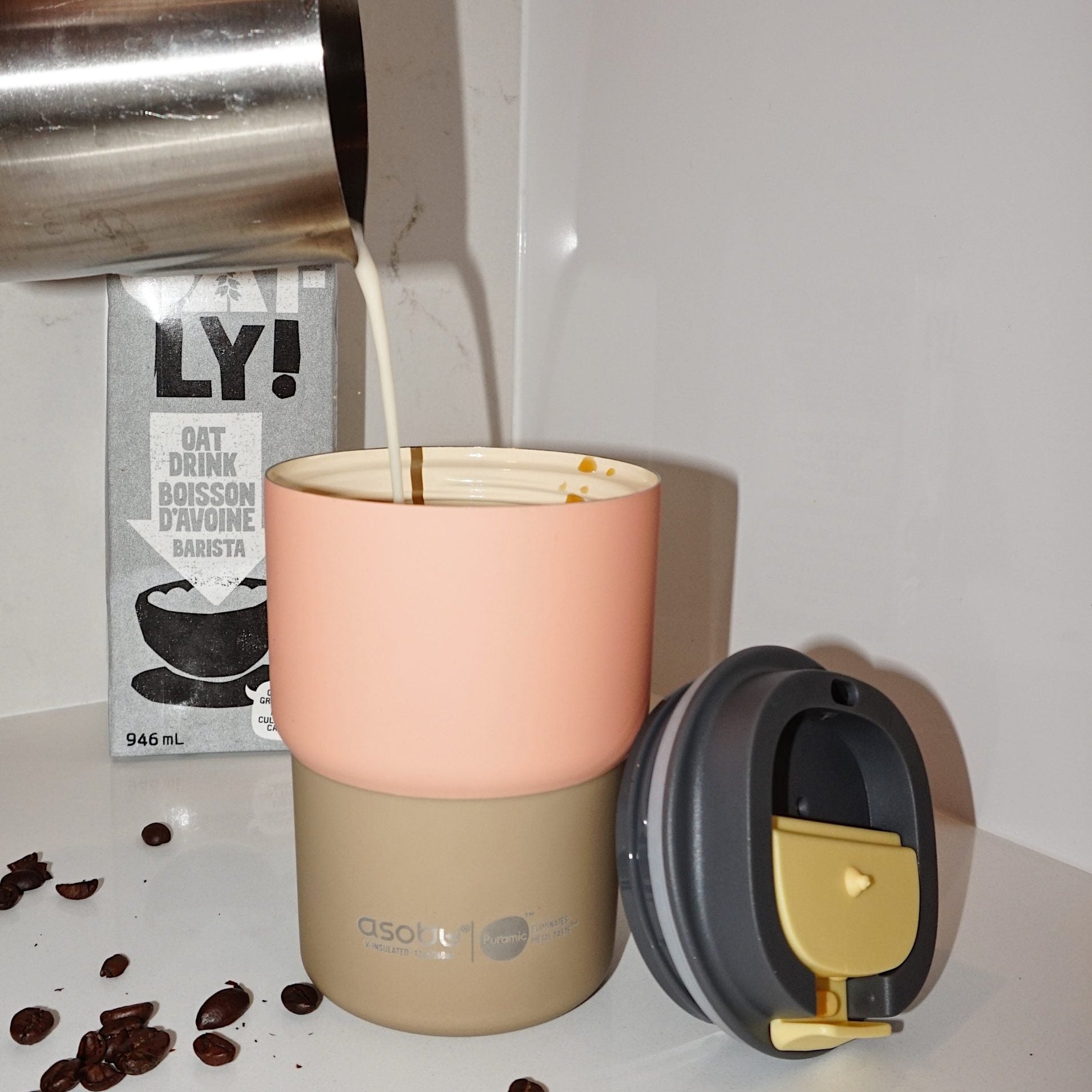 Asobu Kubek Termiczny Coffe Express 360ml Pastelwoy Różowy