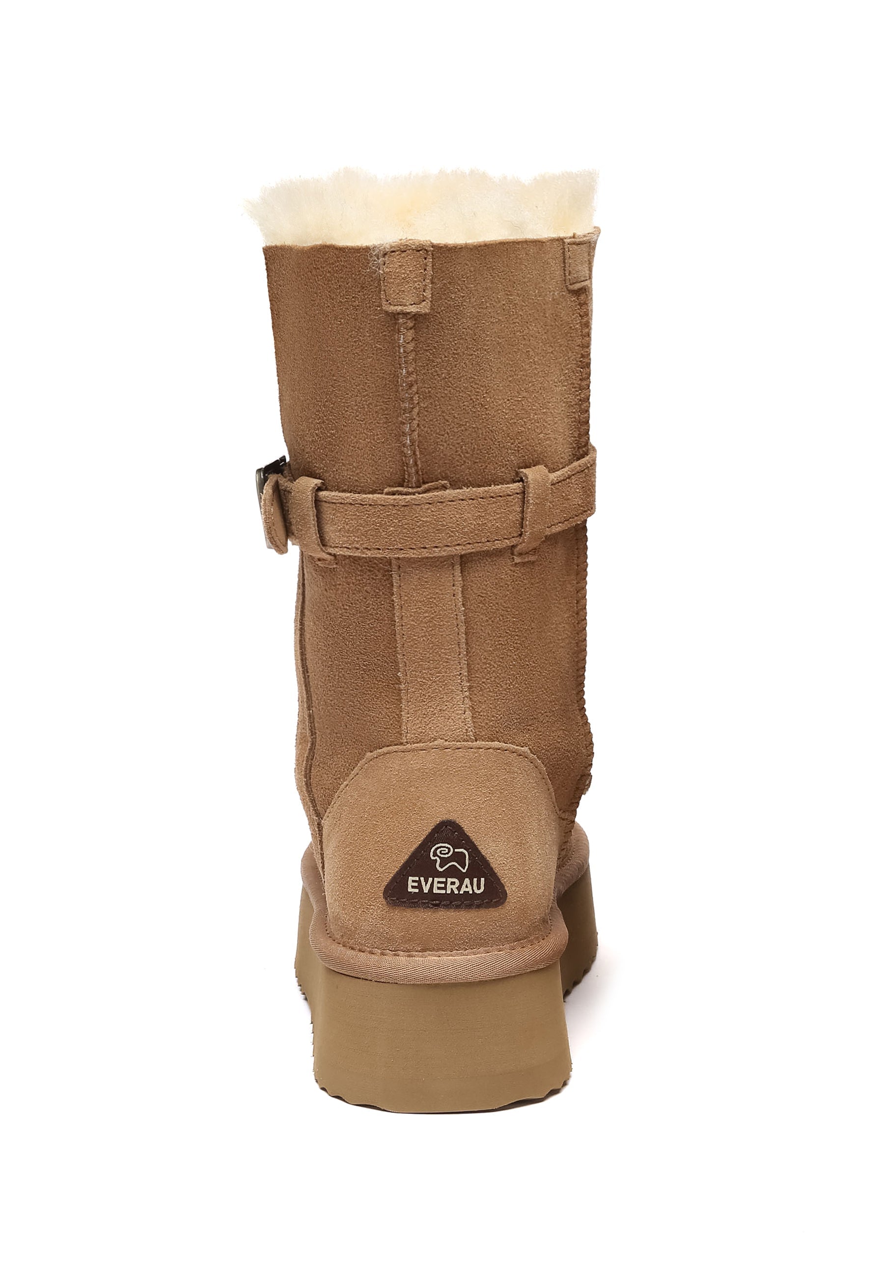 EVERAU Brush Chestnut Platform Boots Botki Brązowe