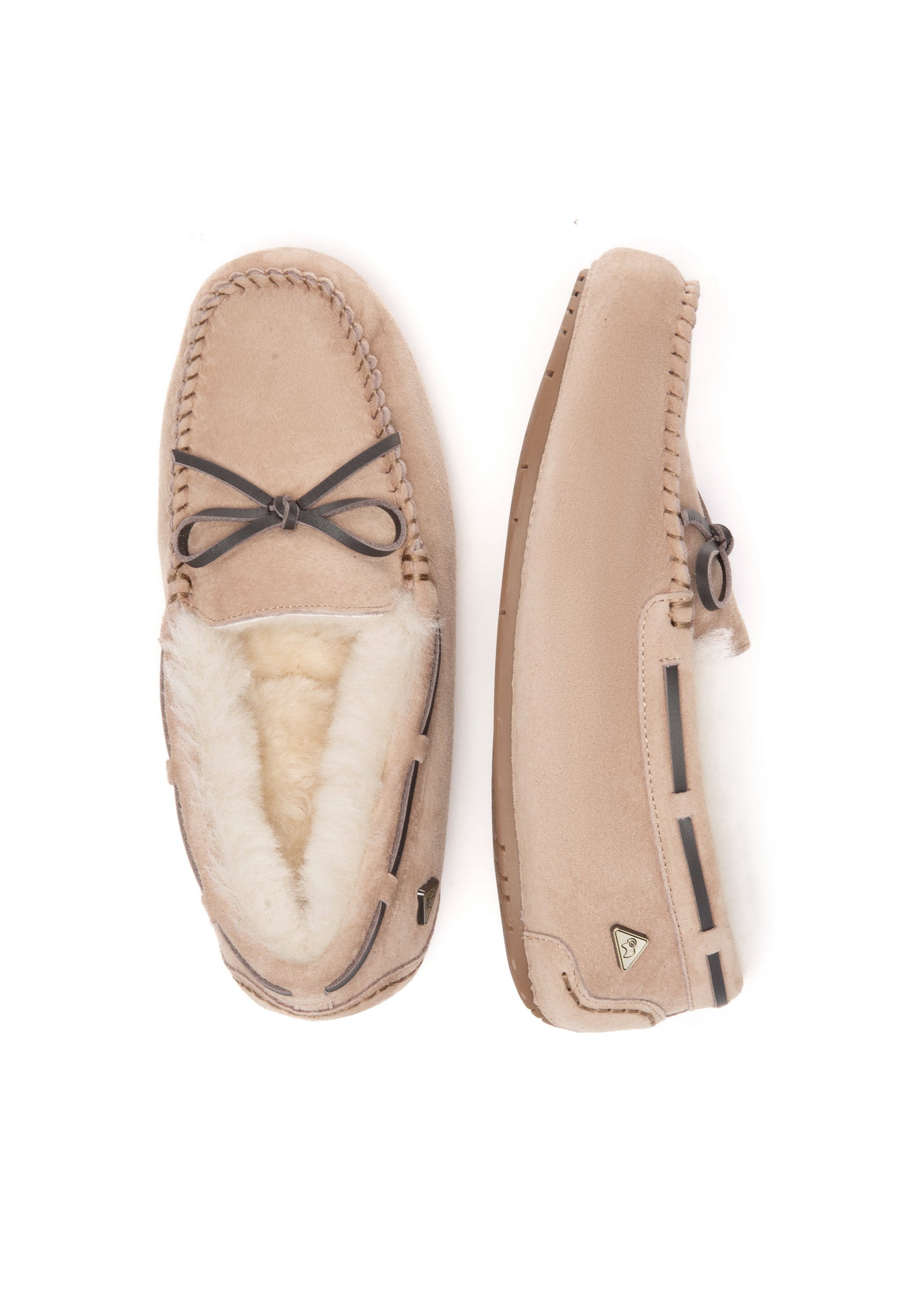 EVERAU Crested Leather Loafers Loafersy Brązowe