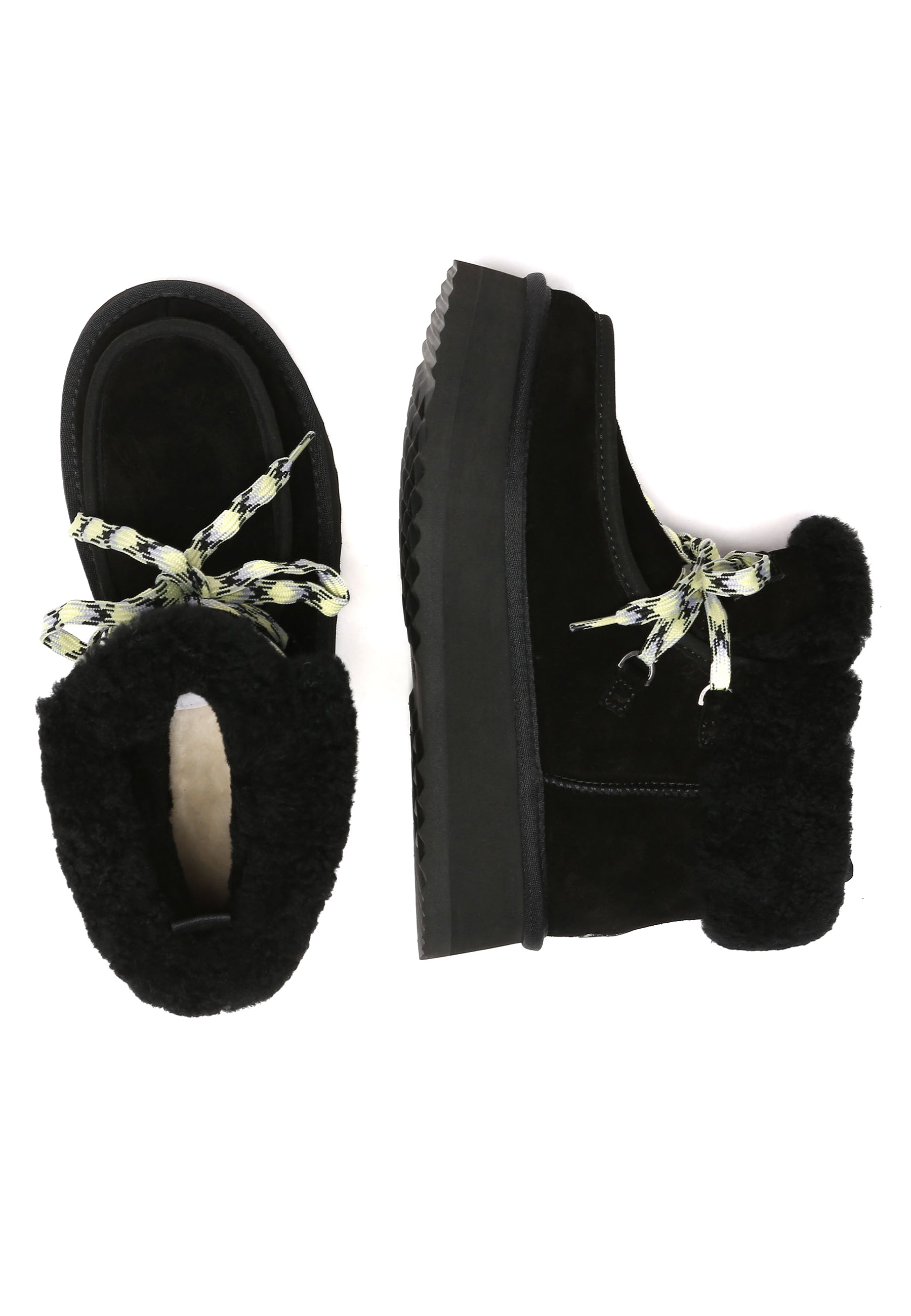 EVERAU Lapwing Black Ankle Platform Boots Botki Czarne