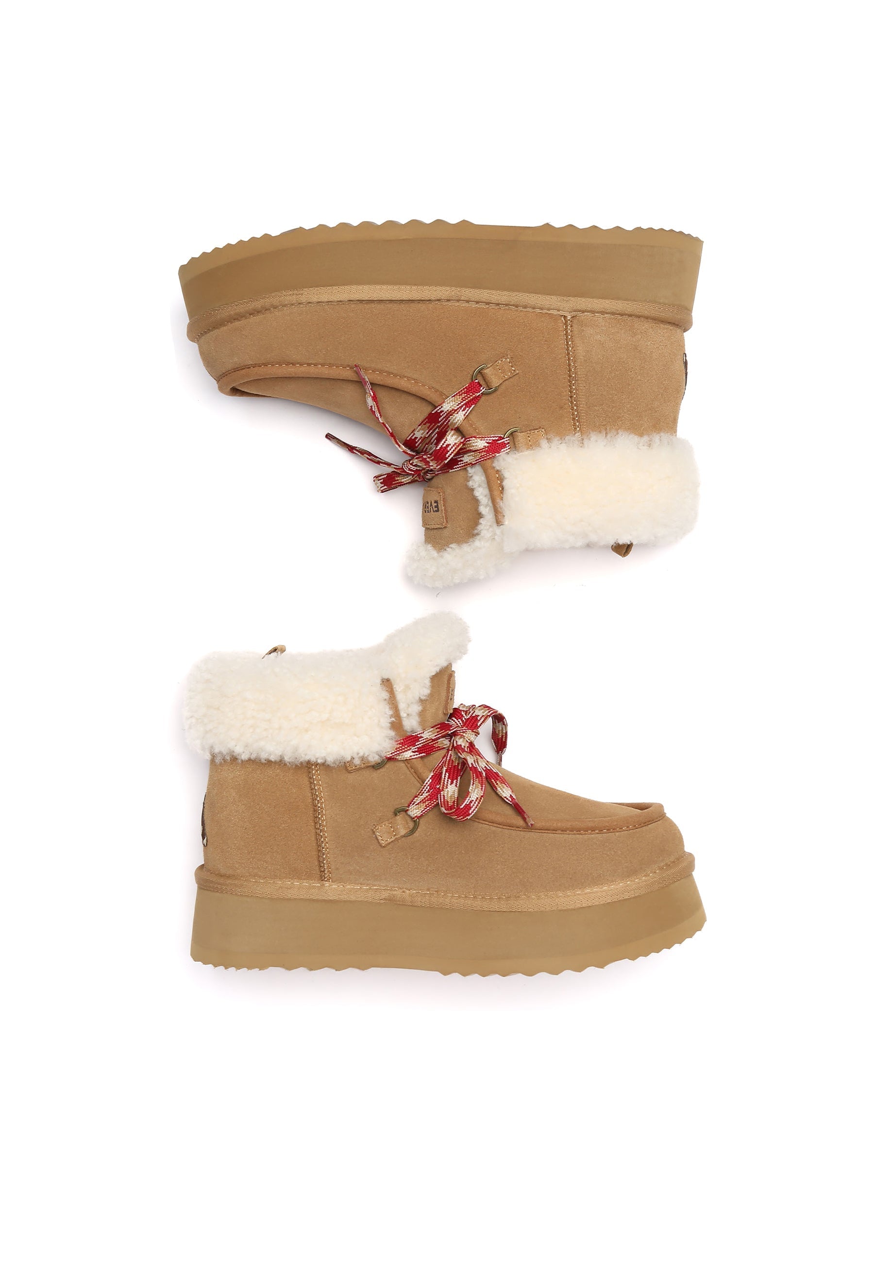 EVERAU Lapwing Chestnut Ankle Platform Boots Botki Brązowe