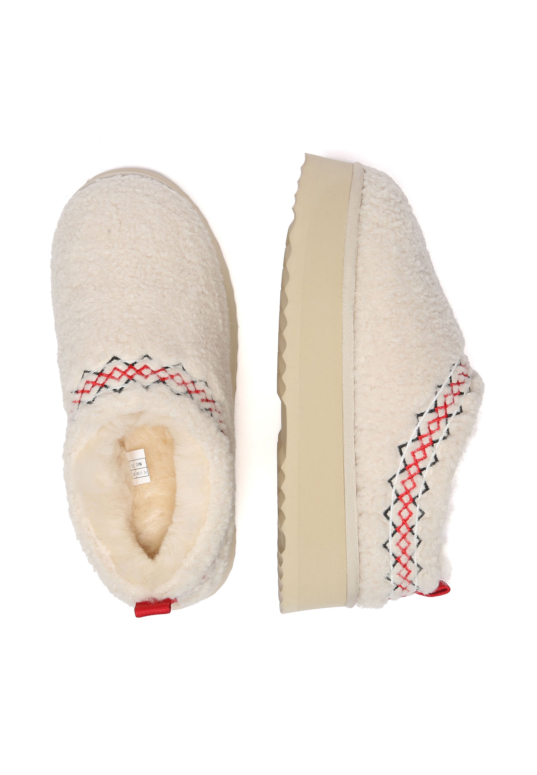 EVERAU Lewin Sand Plush Platform Slippers Kapcie Piaskowe