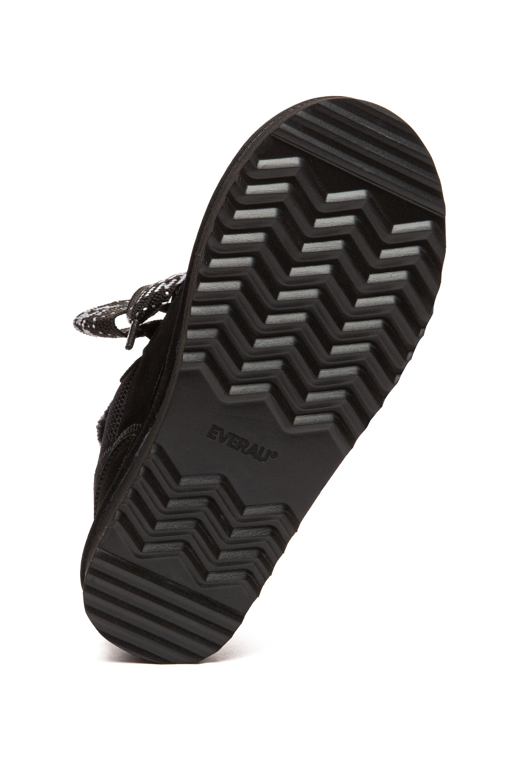 EVERAU Marbled Black Lace up Platform Boots Sneakersy Czarne