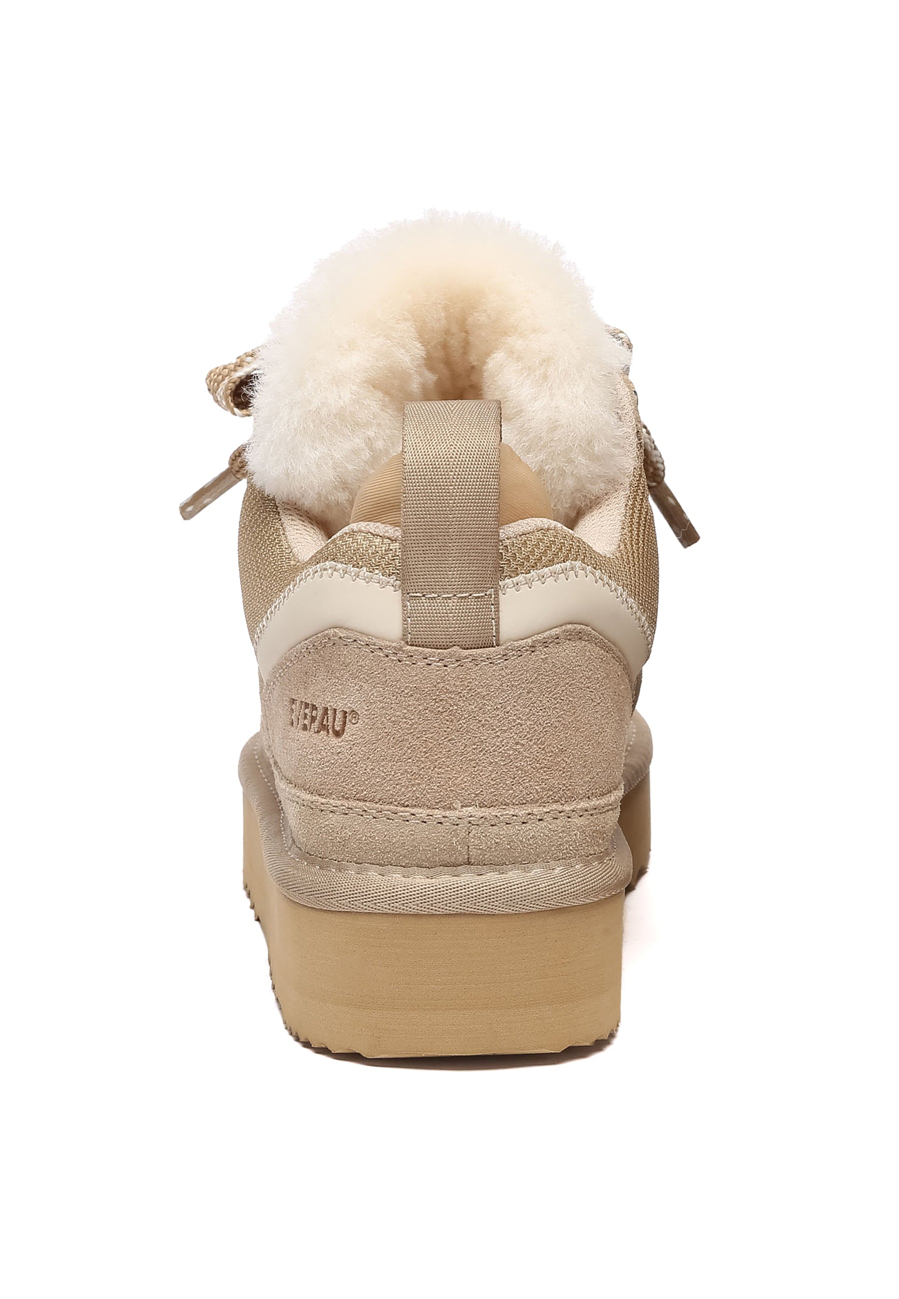 EVERAU Marbled Sand Lace up Platform Boots Sneakersy Piaskowe