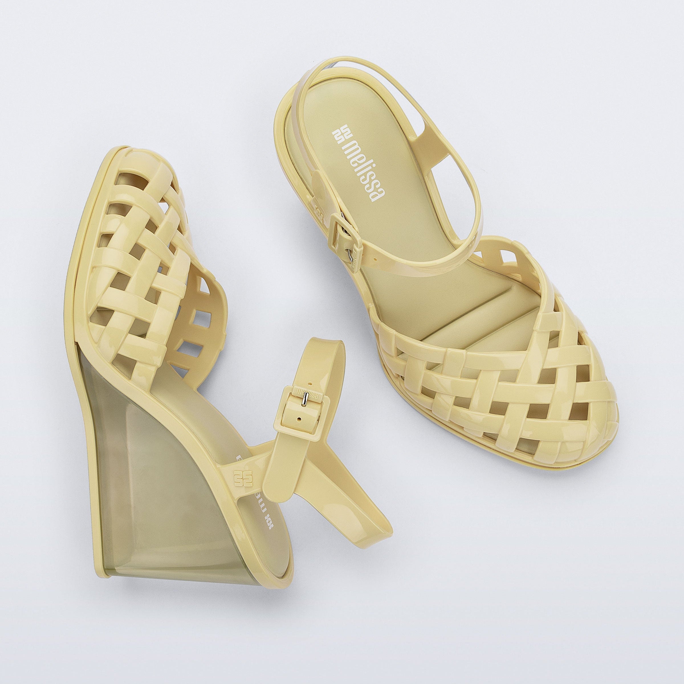 Melissa Agata AD Yellow / Beige Klapki Damskie Na Obcasie Żółte