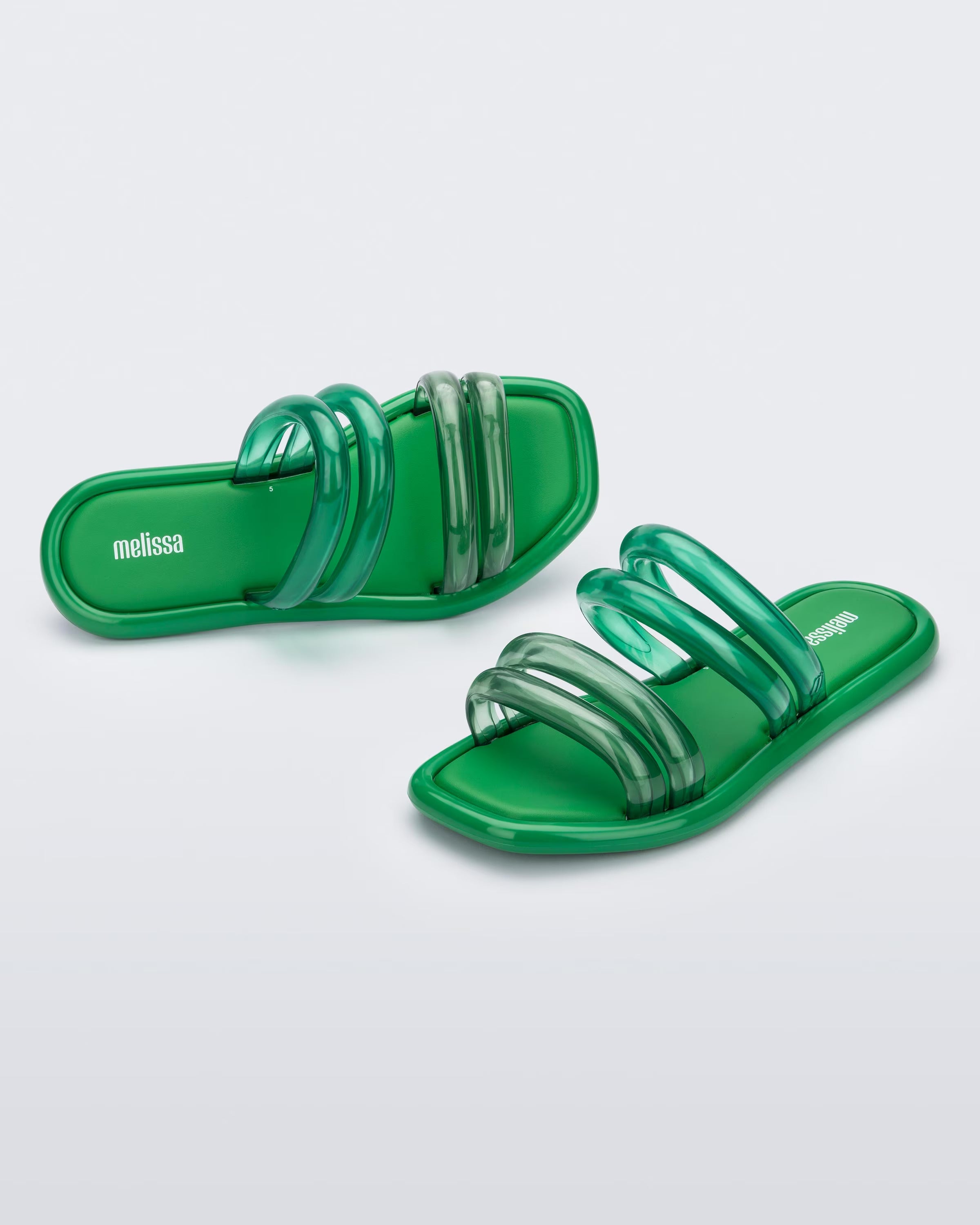 Melissa Airbubble Slide AD Green/Clear Klapki Damskie Zielone