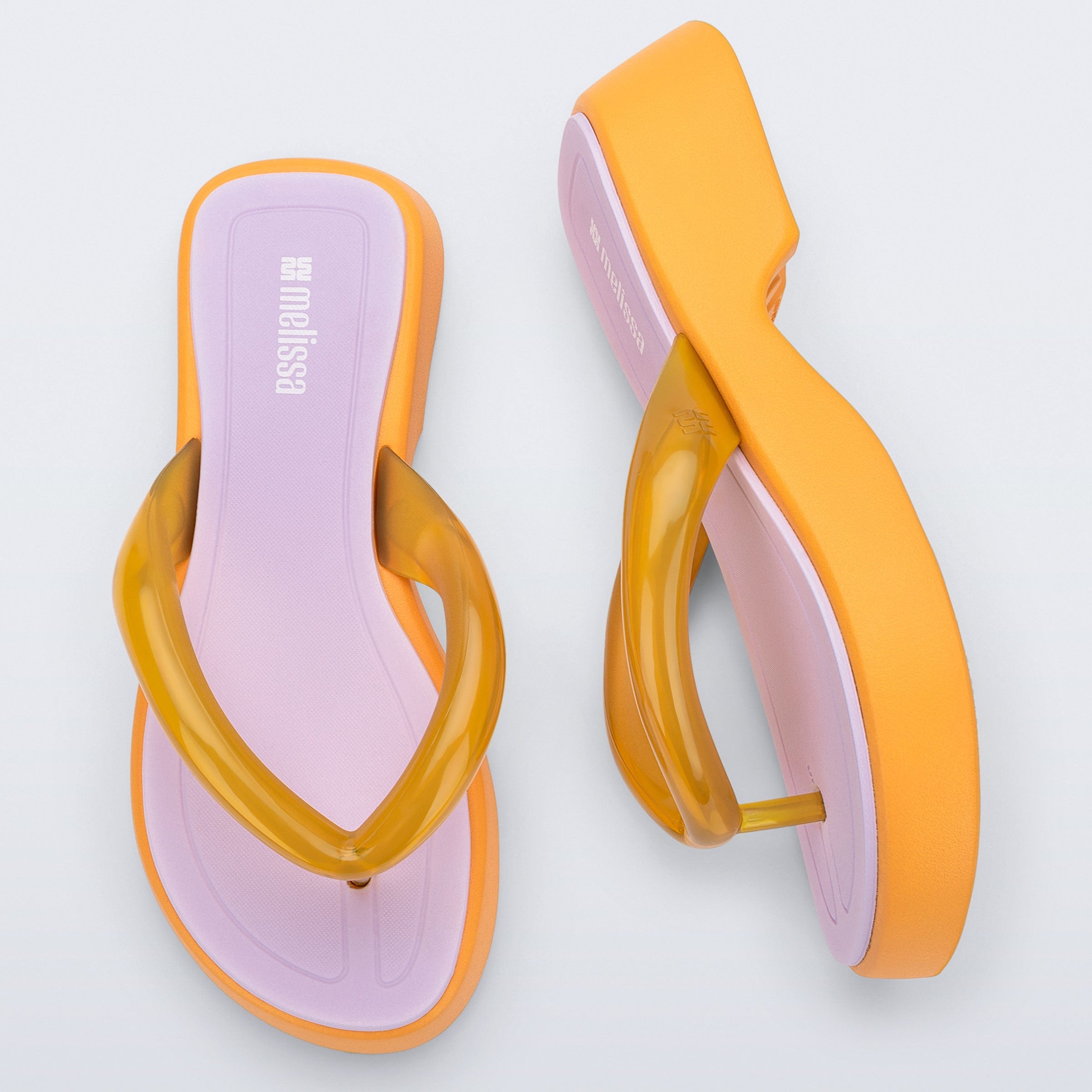Melissa Airflow Flatform AD Yellow / Lilac Japonki na Platformie Damskie Żółte