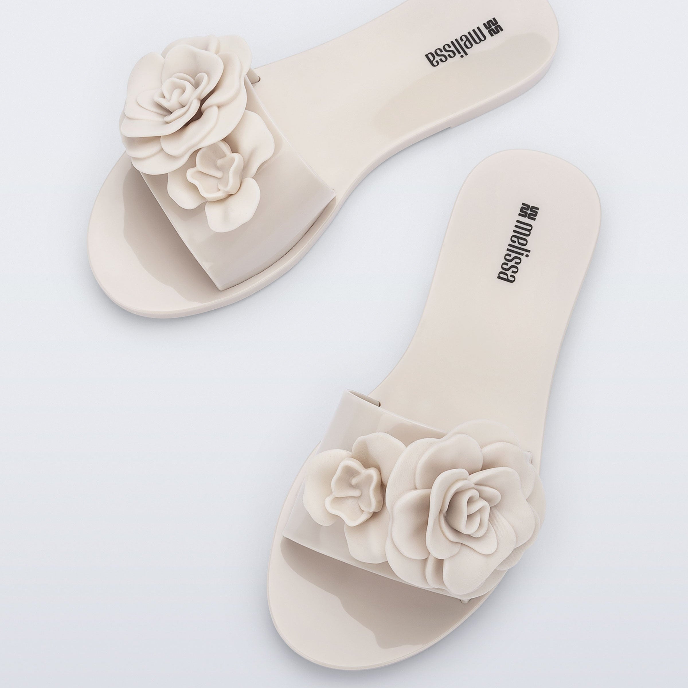 Melissa Babe Petals Ad Beige Klapki Damskie Beżowe
