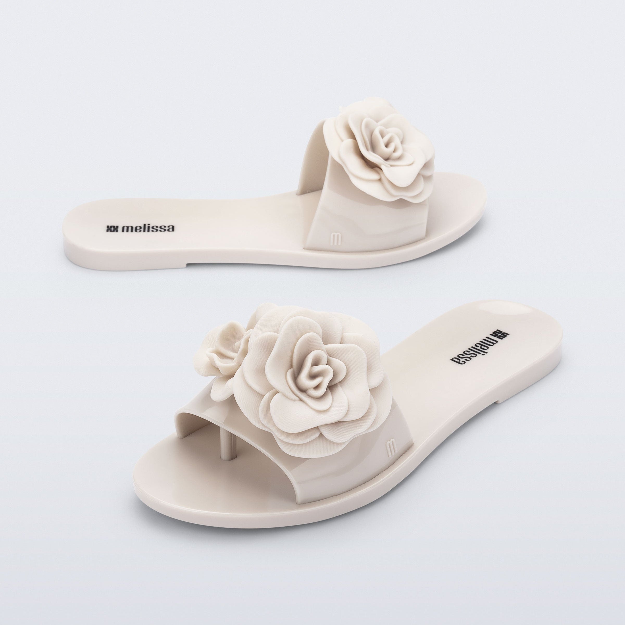 Melissa Babe Petals Ad Beige Klapki Damskie Beżowe