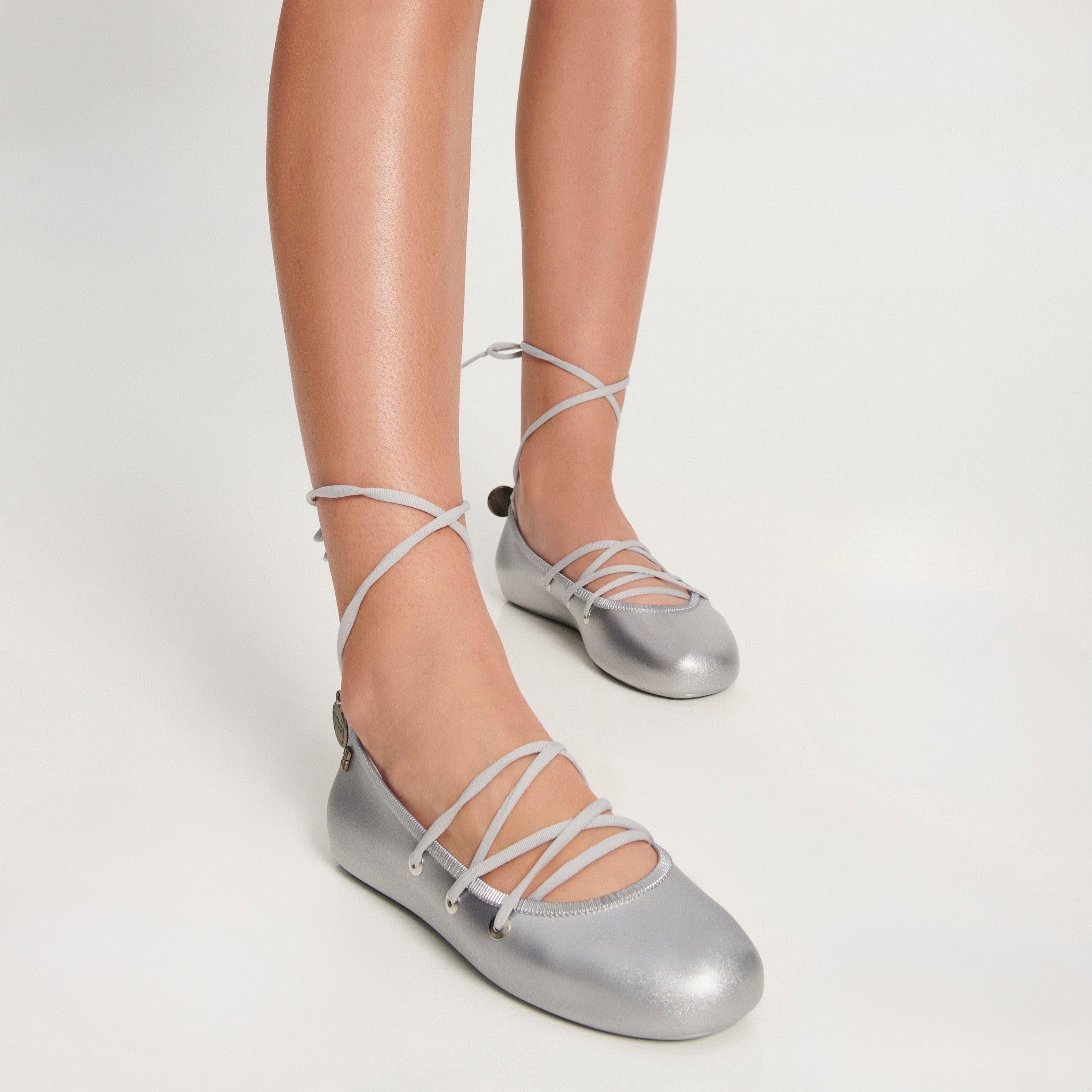 Melissa Beta AD Silver Baleriny Damskie Srebrne
