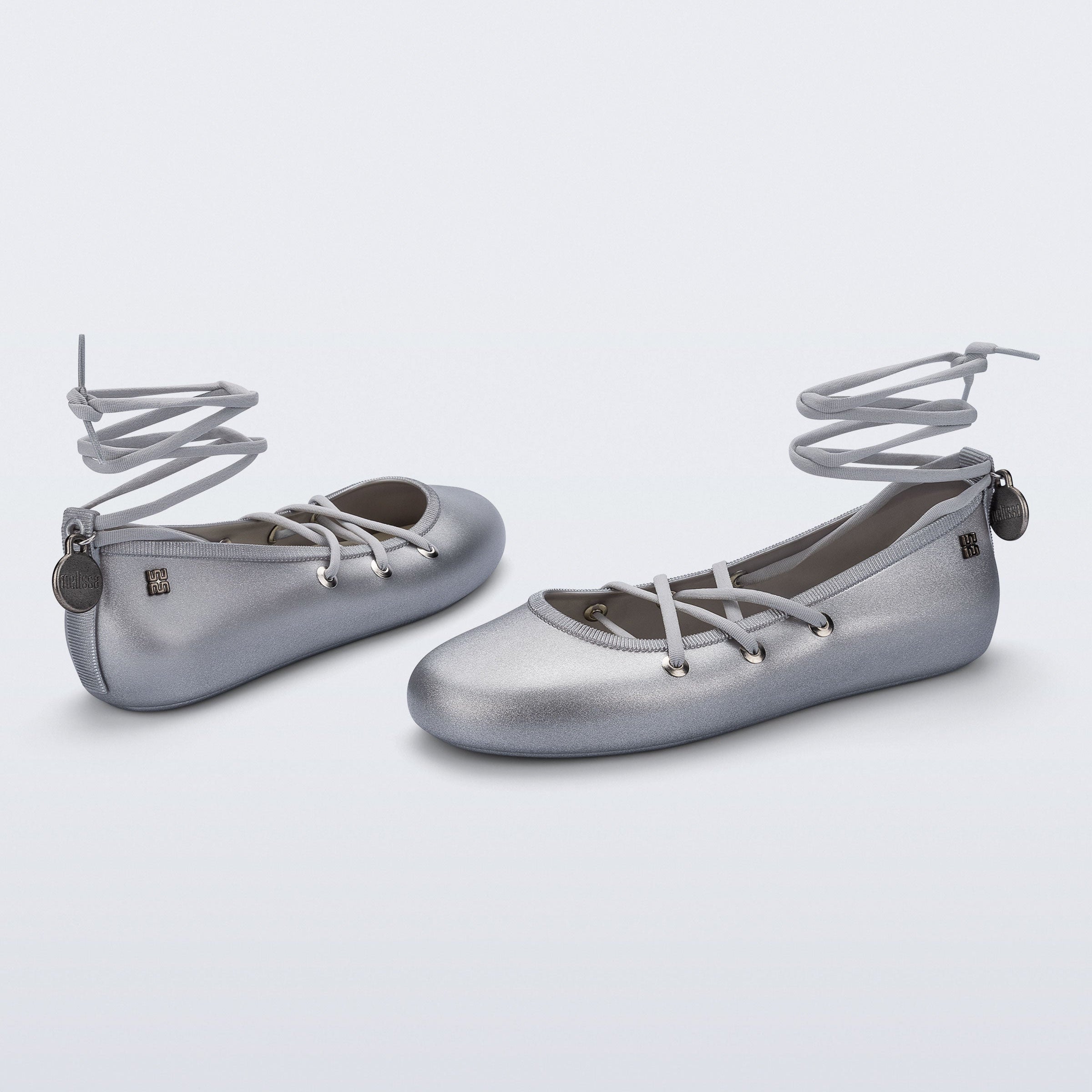 Melissa Beta AD Silver Baleriny Damskie Srebrne