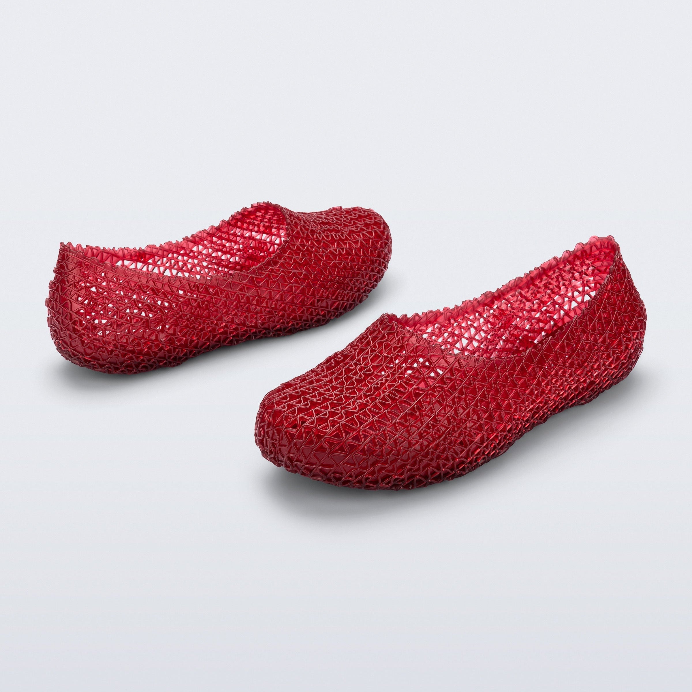 Melissa Campana Papel Hug AD Transparent Red Baleriny Damskie Czerwone