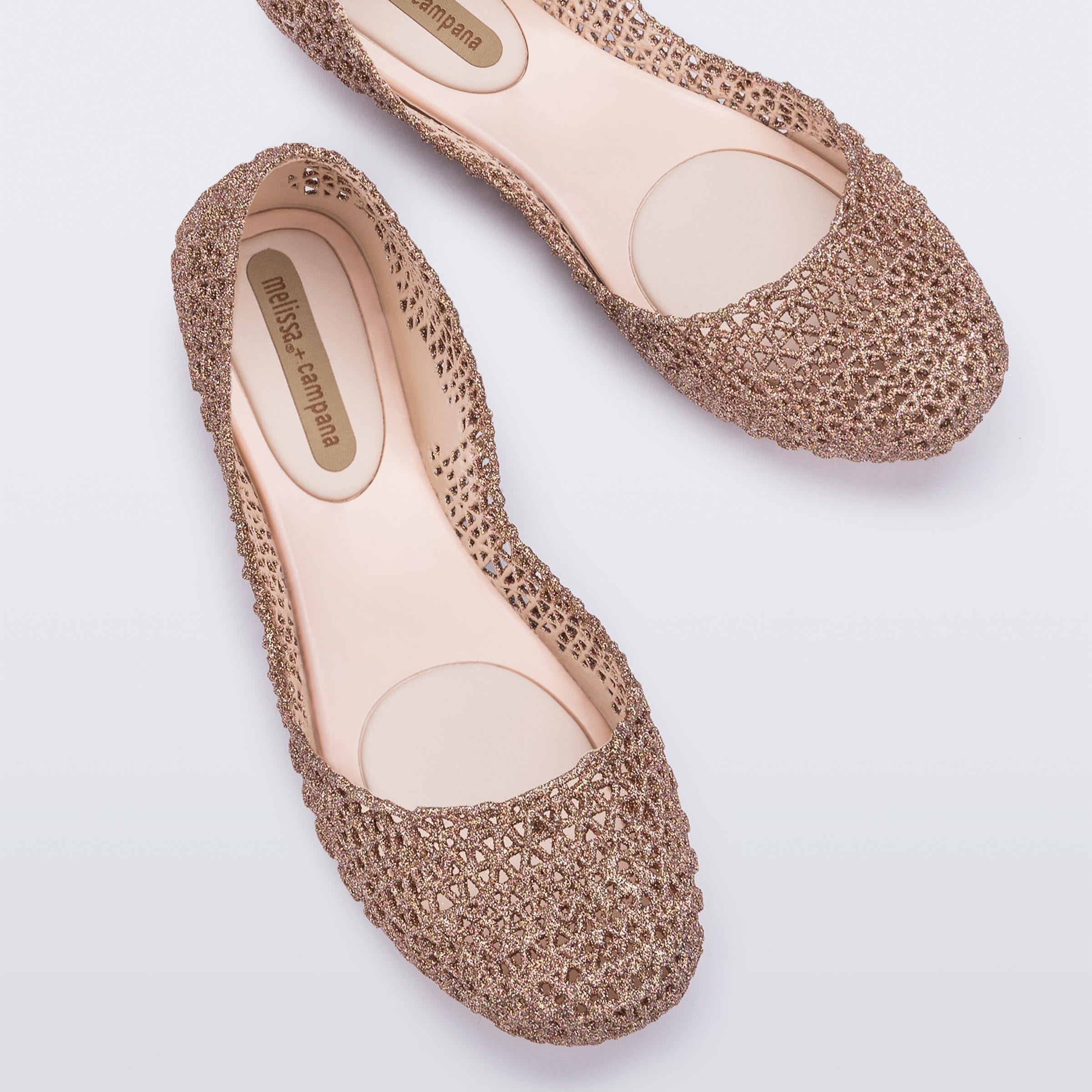 Melissa Campana Papel VII AD Pink Glitter Baleriny Damskie Różowe