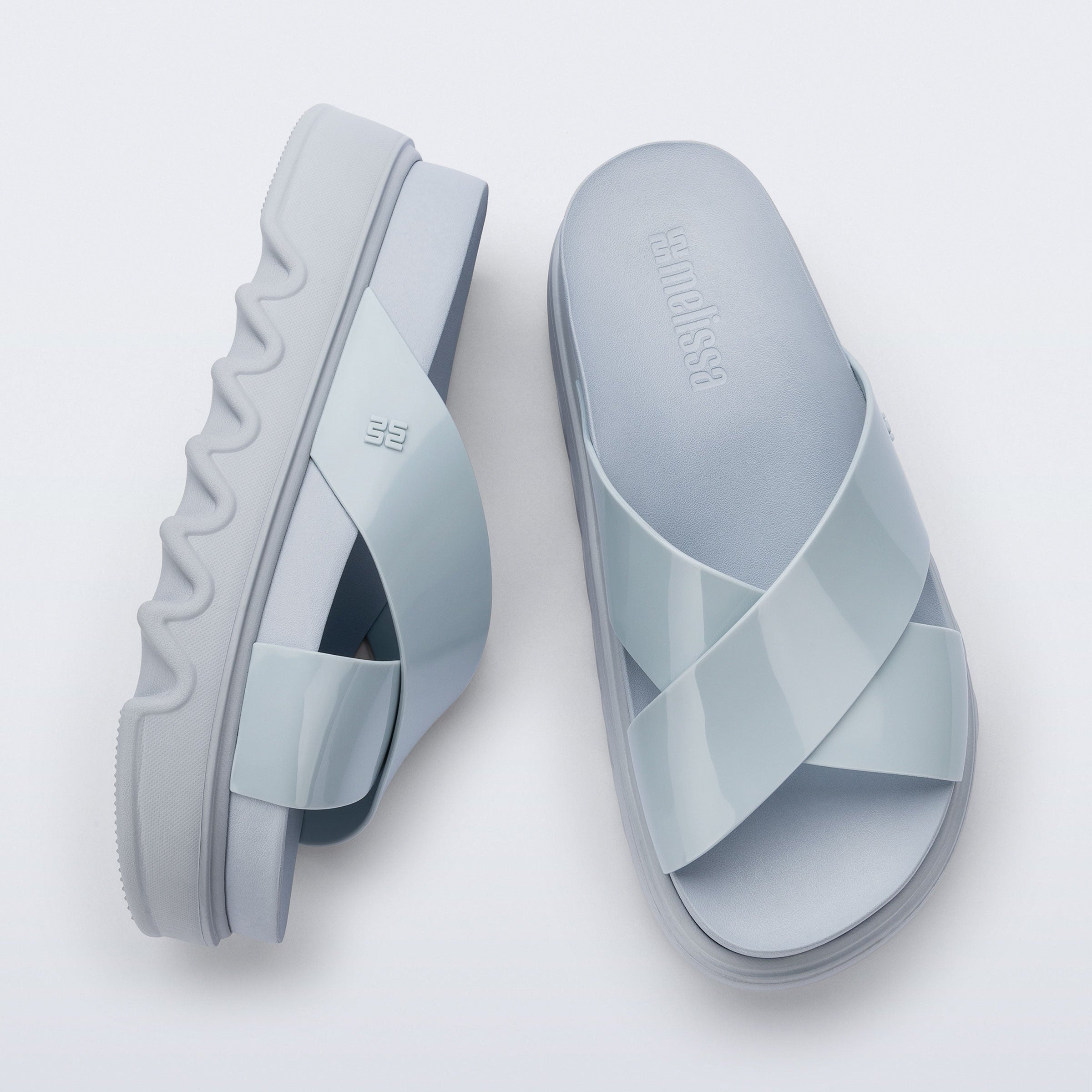 Melissa Cozy Cross Platform AD Blue Klapki Damskie na Platformie Niebieskie