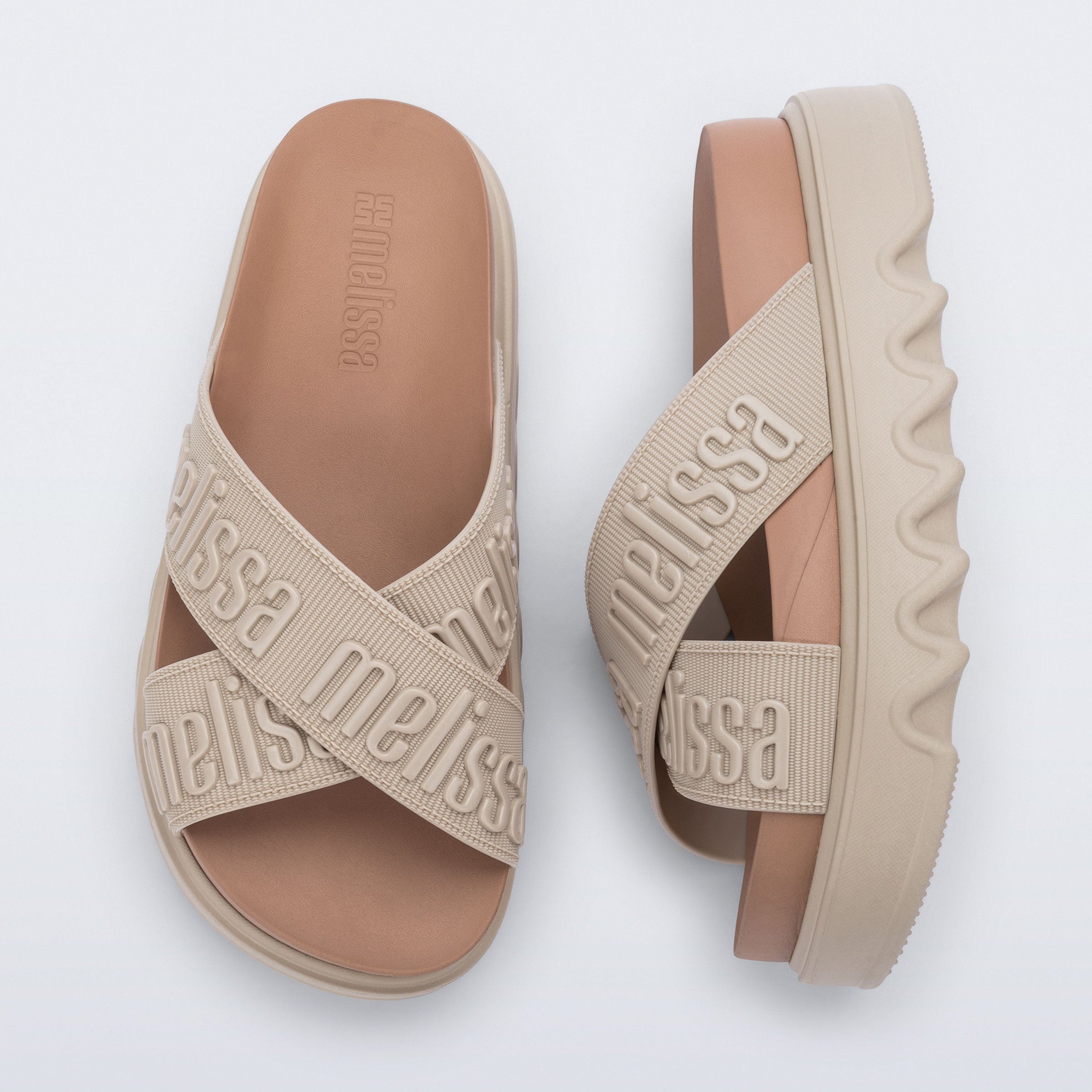 Melissa Cross M Lover Platform AD Beige / Brown Klapki Damskie Beżowe
