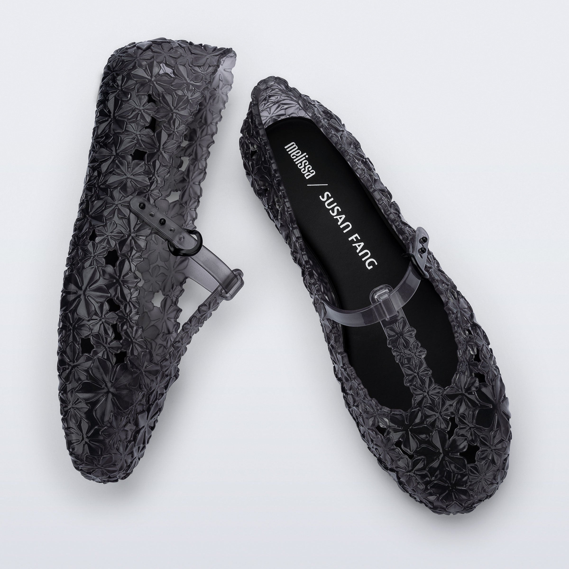 Melissa Daphnis Ballerina + Susan Fang AD Fume Transparent Baleriny Damskie Czarne