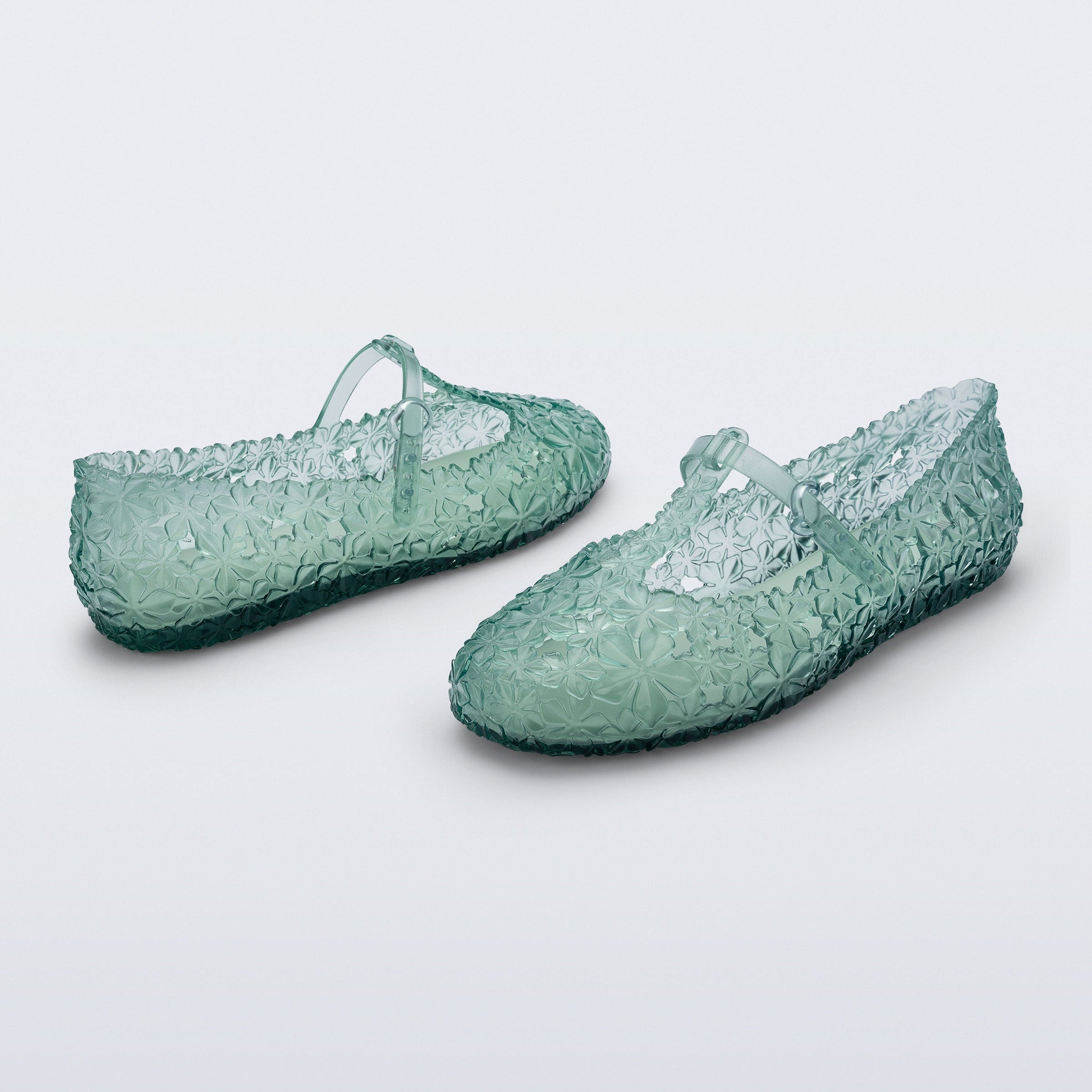 Melissa Daphnis Ballerina + Susan Fang AD Transparent Green Baleriny Damskie Zielone