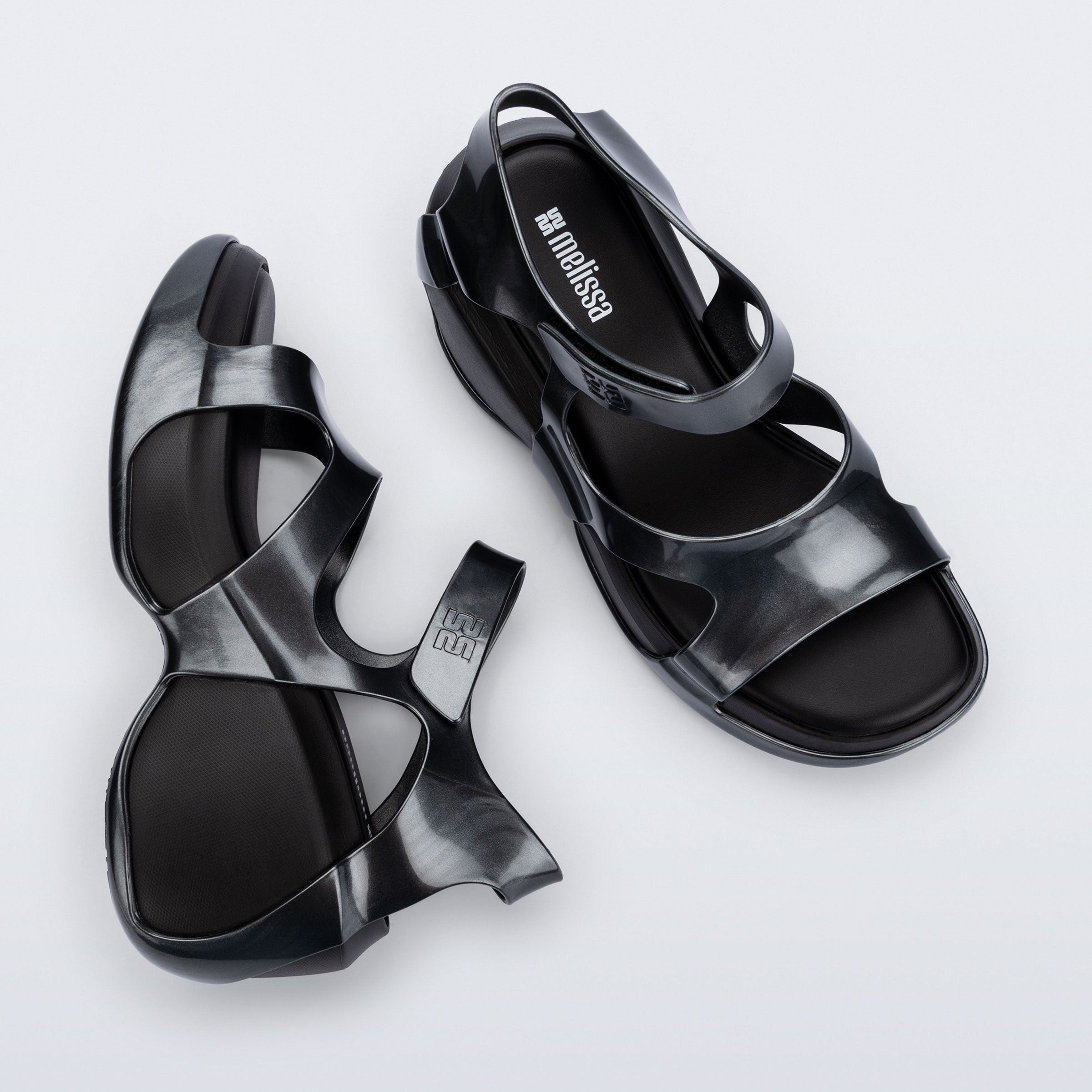 Melissa Edge AD Pearly Black Sandały Damskie Czarne Perłowe