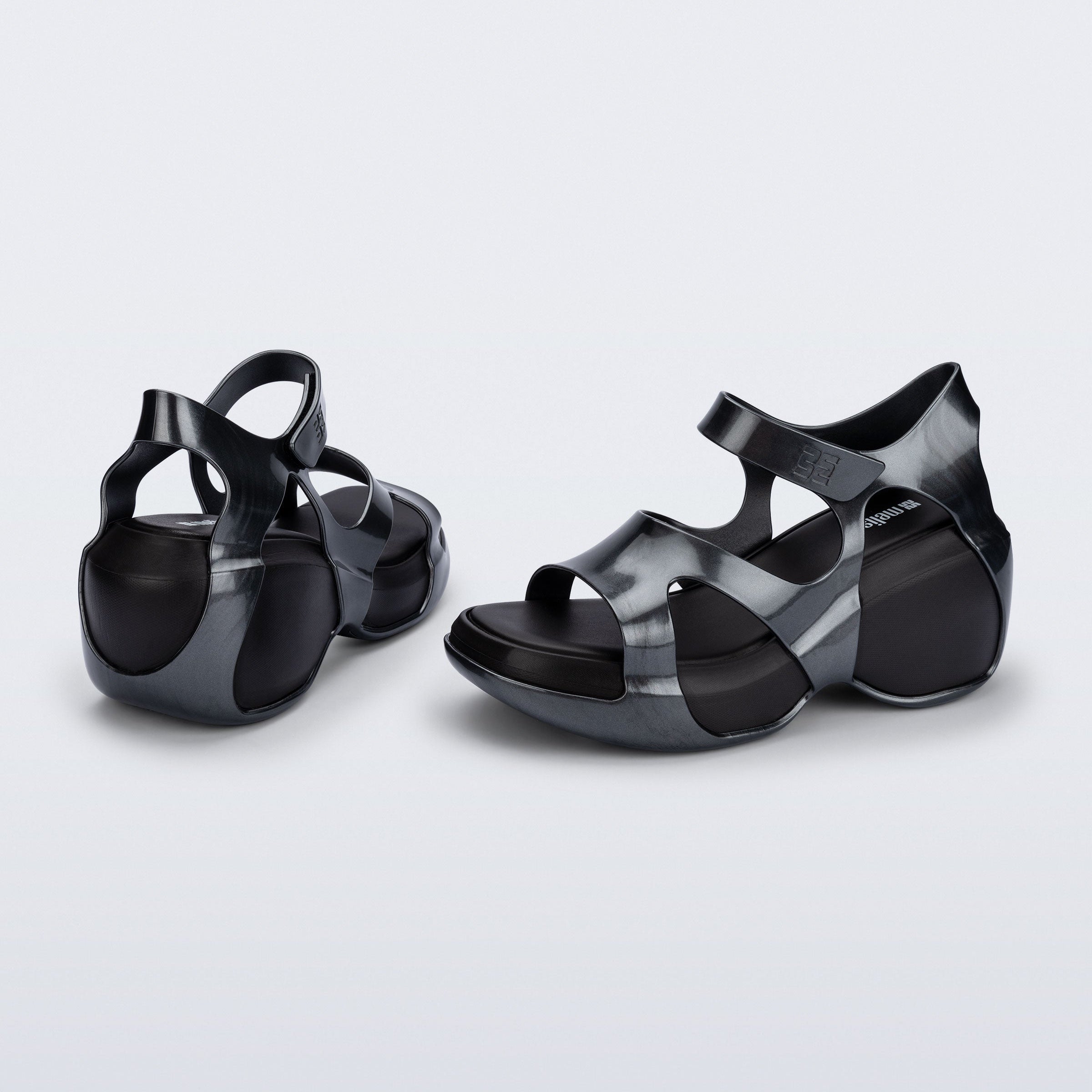 Melissa Edge AD Pearly Black Sandały Damskie Czarne Perłowe