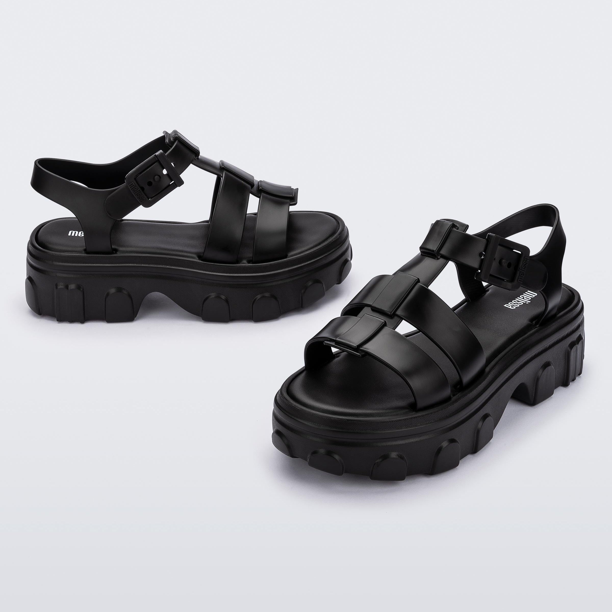 Melissa Ella Ad Black Sandały Damskie Na Platformie Czarne