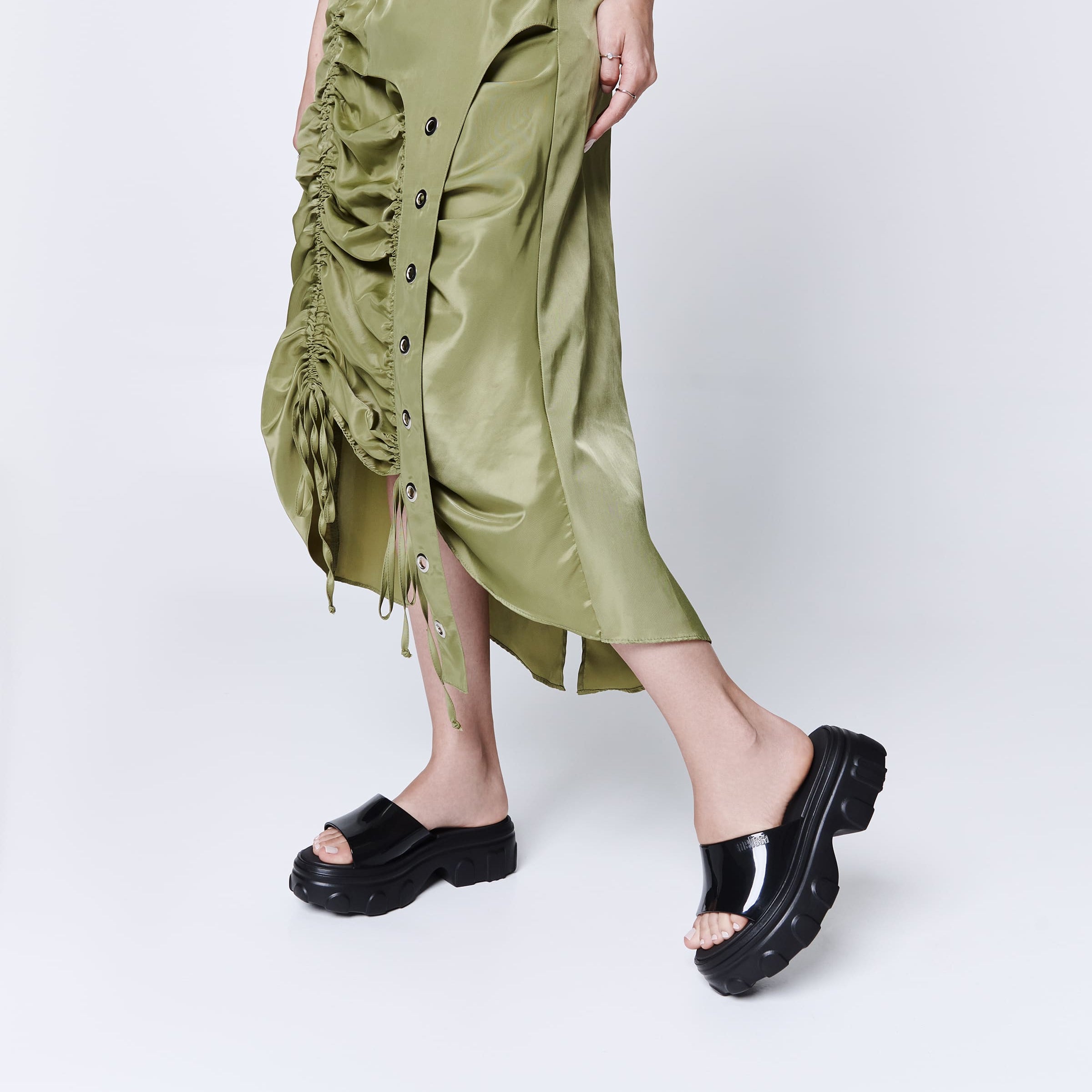 Melissa Ella Slide Light Black Klapki Na Platformie Damskie Czarne