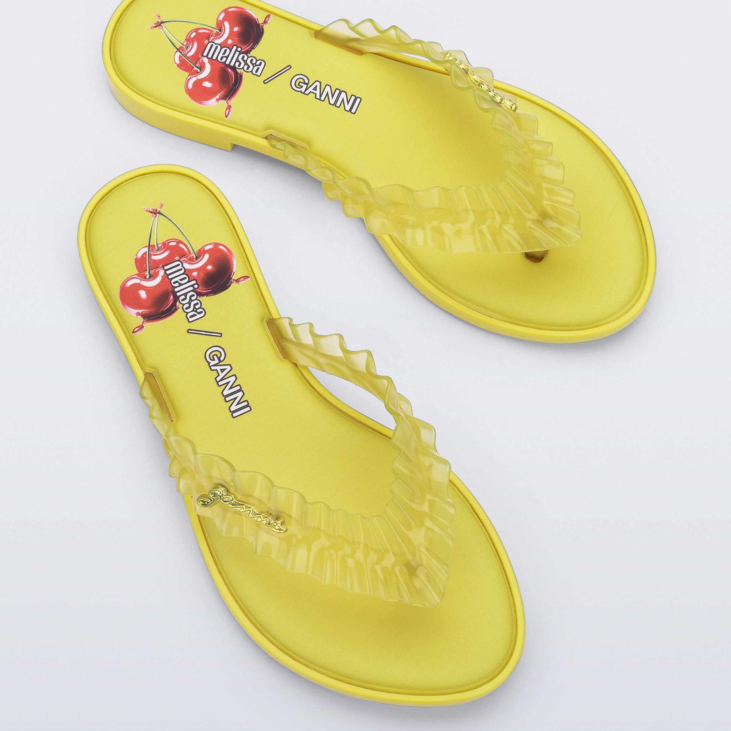 Melissa Flip Flop Slim + Ganni AD Yellow Klapki Damskie Żółte