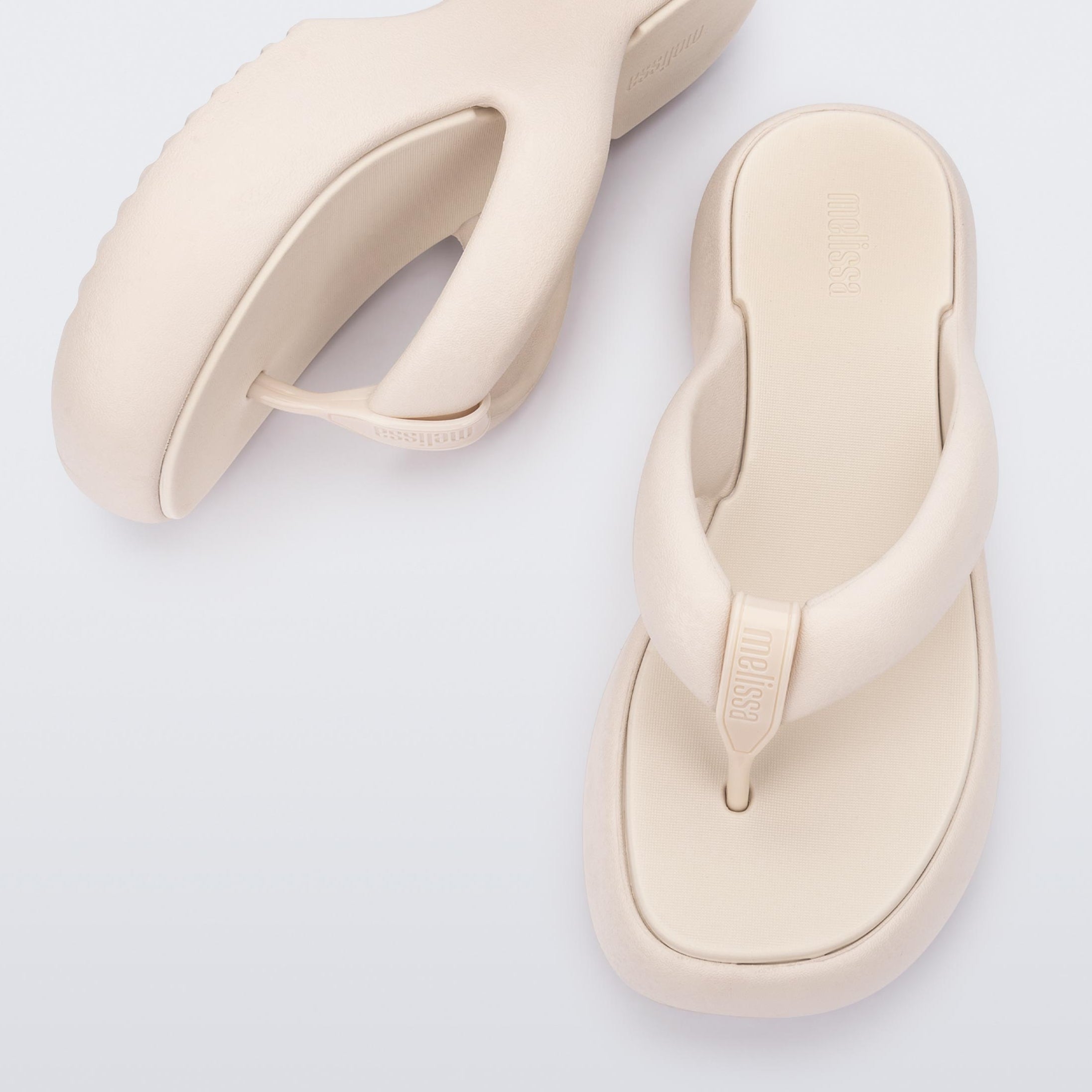 Melissa Free Fuzzy Platform AD Beige Klapki Damskie na Platformie Beżowe