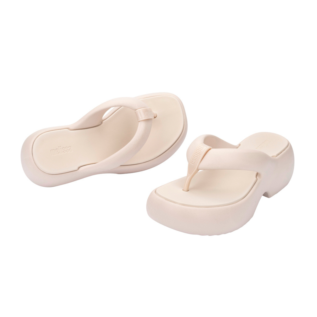 Melissa Free Fuzzy Platform AD Beige Klapki Damskie na Platformie Beżowe