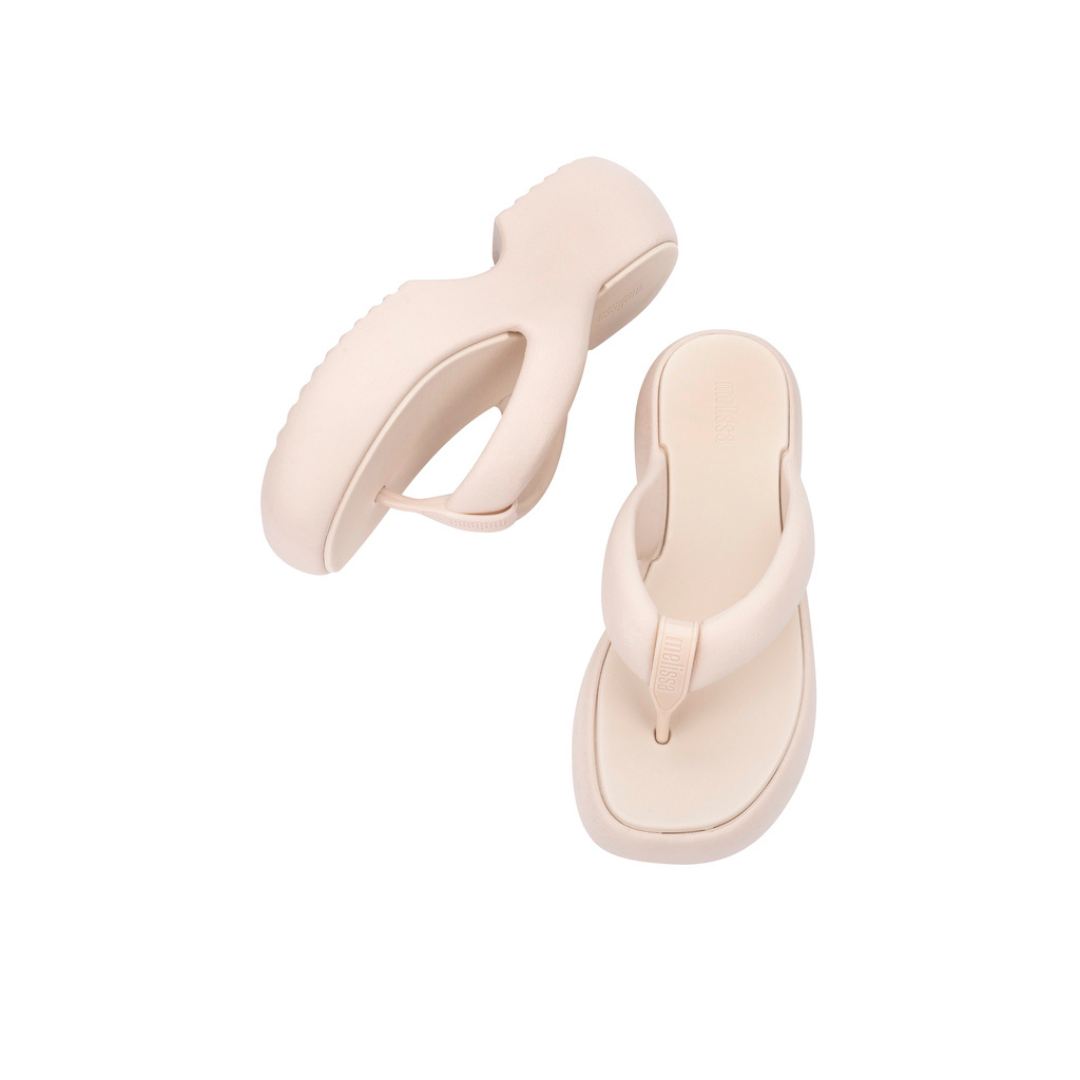 Melissa Free Fuzzy Platform AD Beige Klapki Damskie na Platformie Beżowe