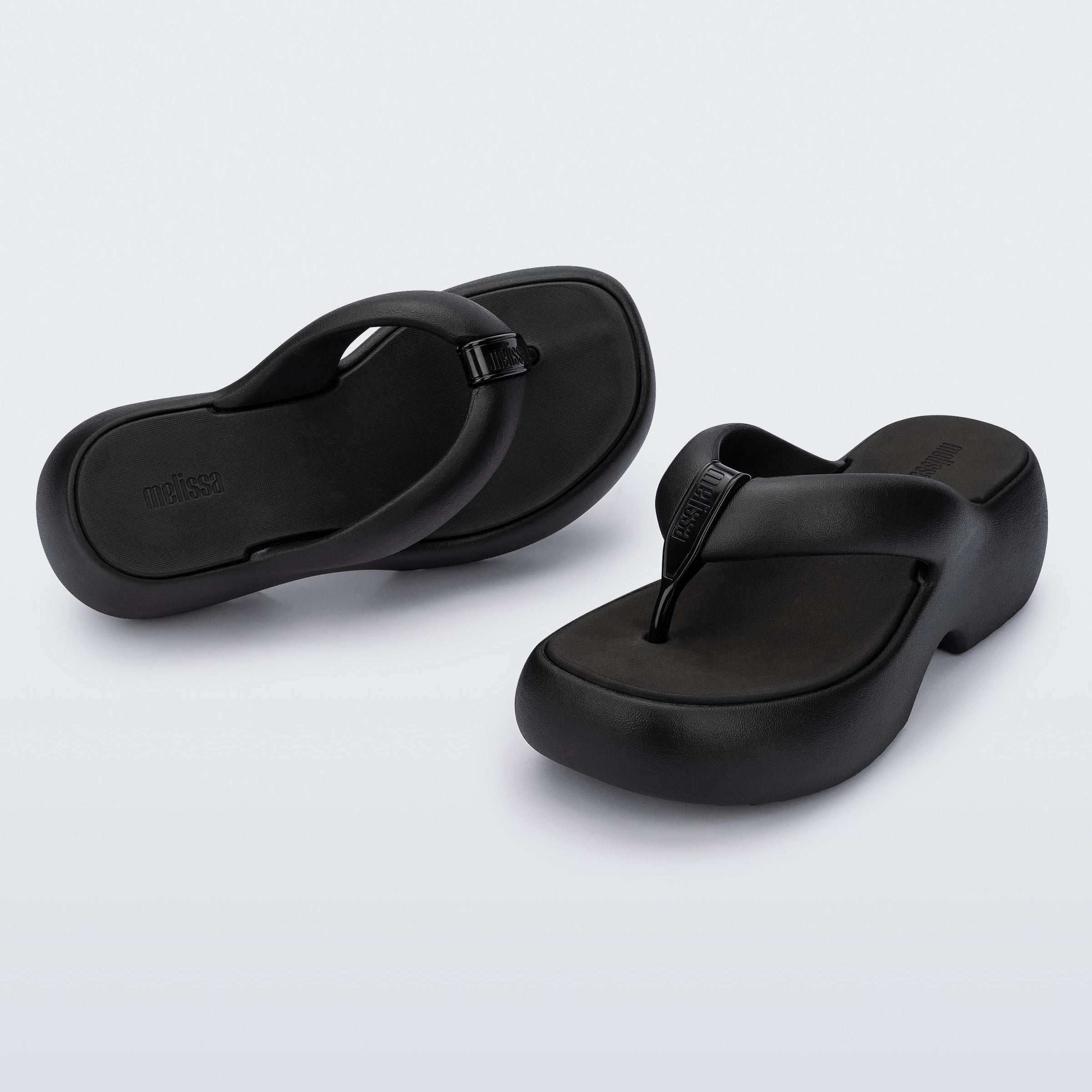 Melissa Free Fuzzy Platform AD Black Klapki Damskie na Platformie Czarne