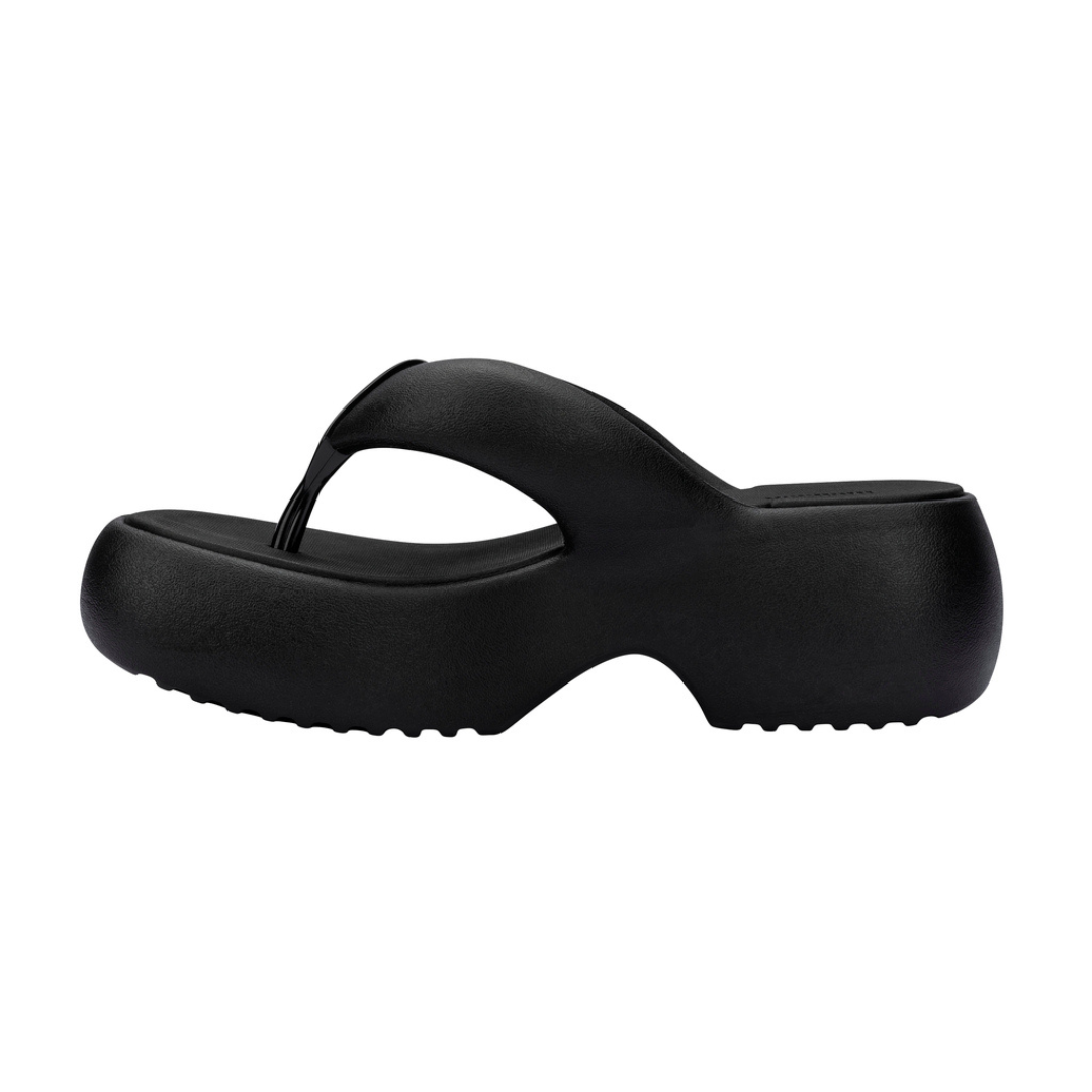 Melissa Free Fuzzy Platform AD Black Klapki Damskie na Platformie Czarne