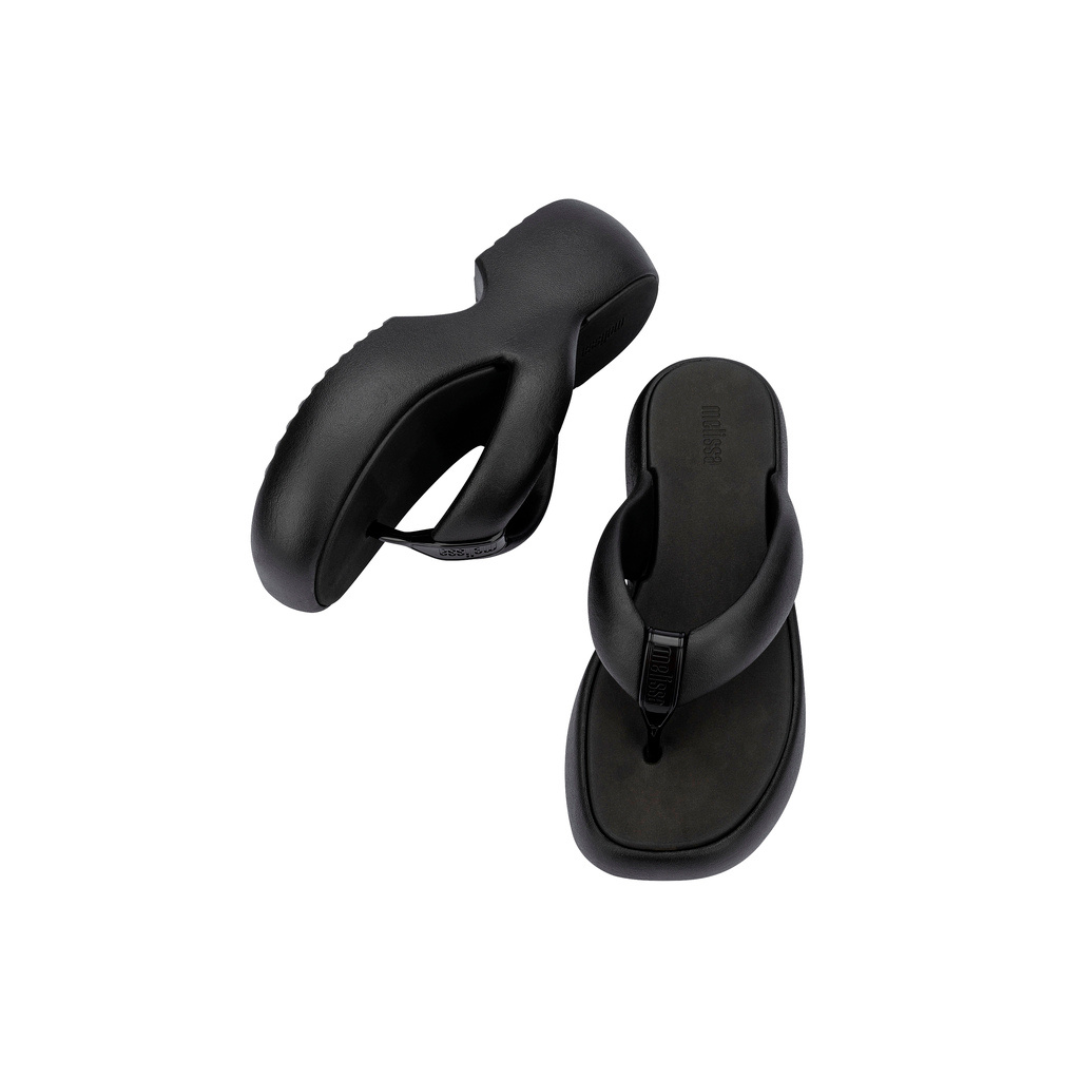 Melissa Free Fuzzy Platform AD Black Klapki Damskie na Platformie Czarne