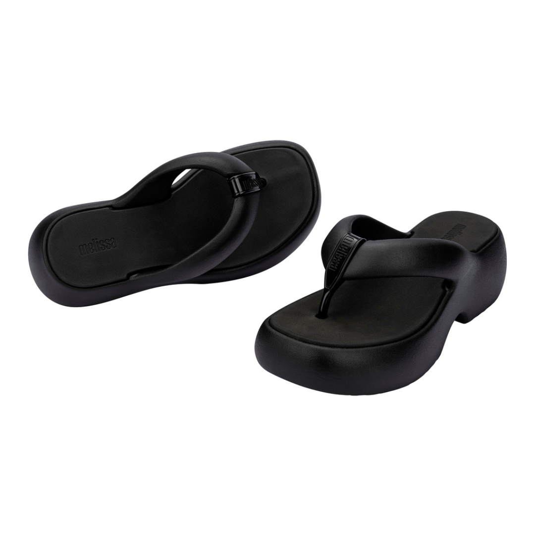 Melissa Free Fuzzy Platform AD Black Klapki Damskie na Platformie Czarne