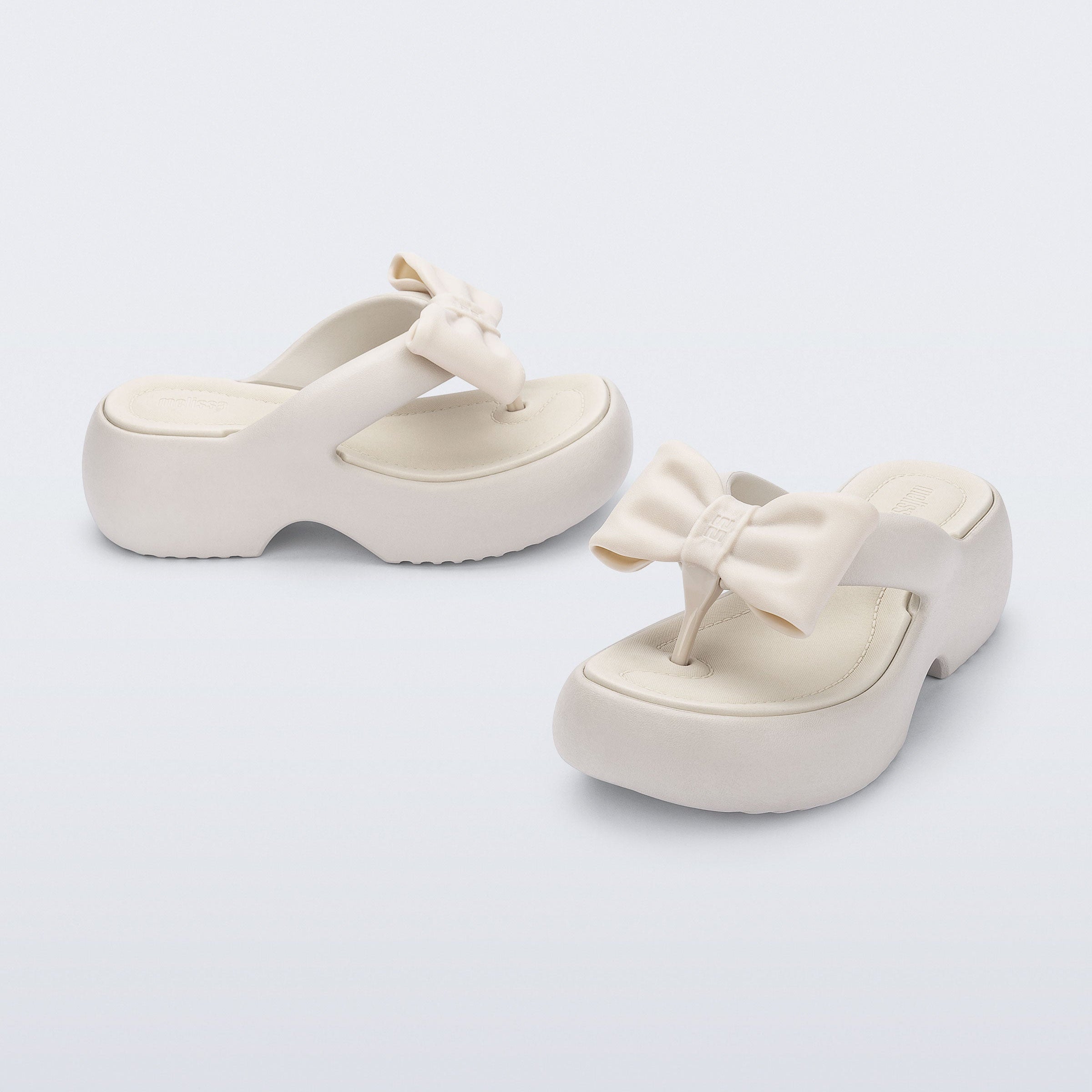 Melissa Free Fuzzy Platform Bow AD Beige Sandały Na Platformie Damskie Beżowe