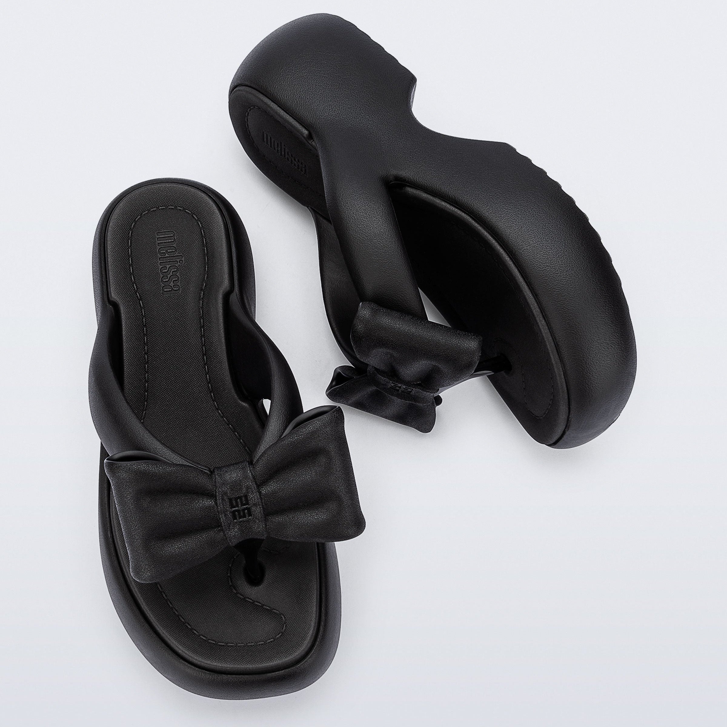 Melissa Free Fuzzy Platform Bow AD Black Sandały Na Platformie Damskie Czarne